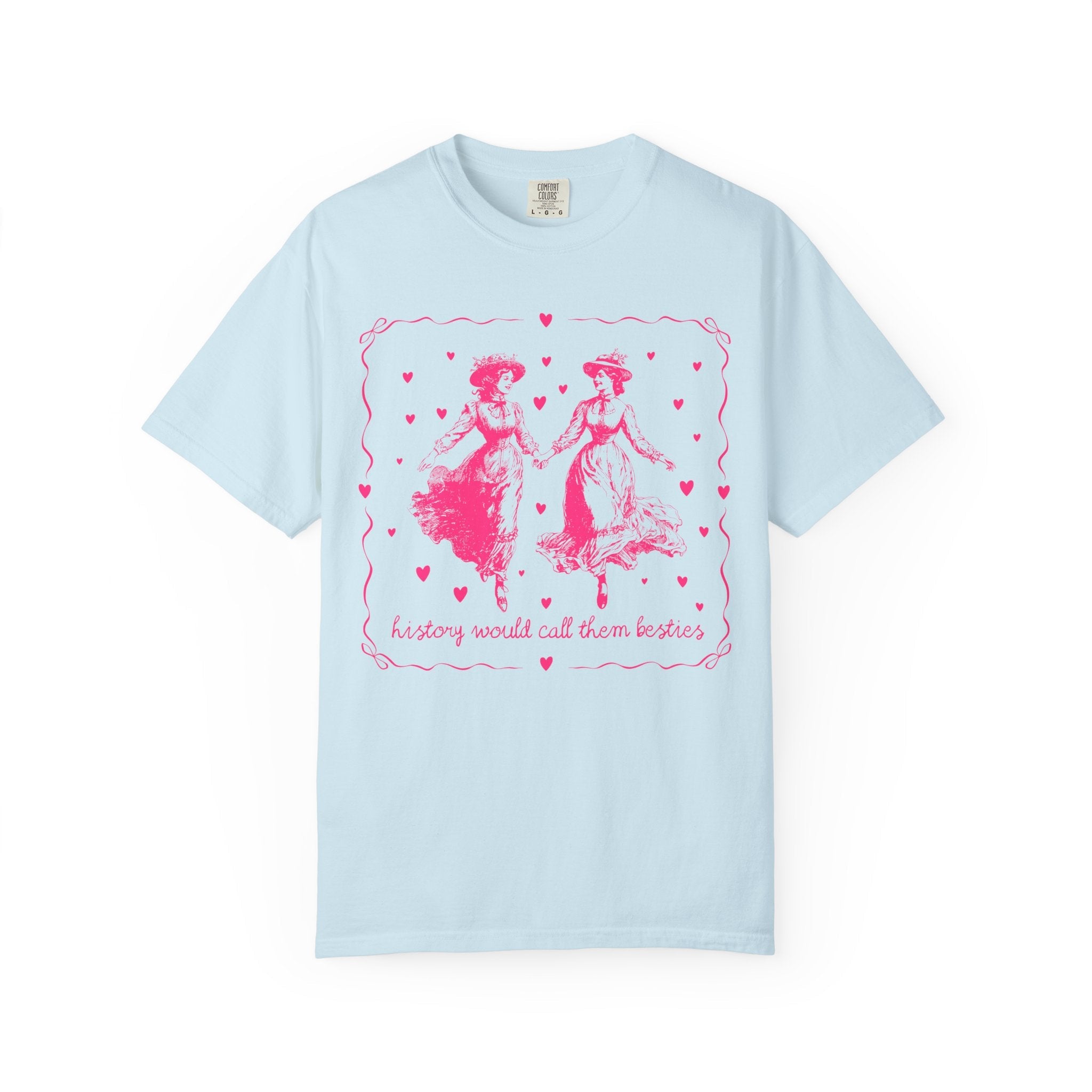 Cute Lesbian LGBTQ Tee Shirt with Hearts, Hot Pink Aesthetic Gay Rights T-Shirt, Equal Rights 90s T-Shirt for Feminist, Women's History Tee - Opal and June