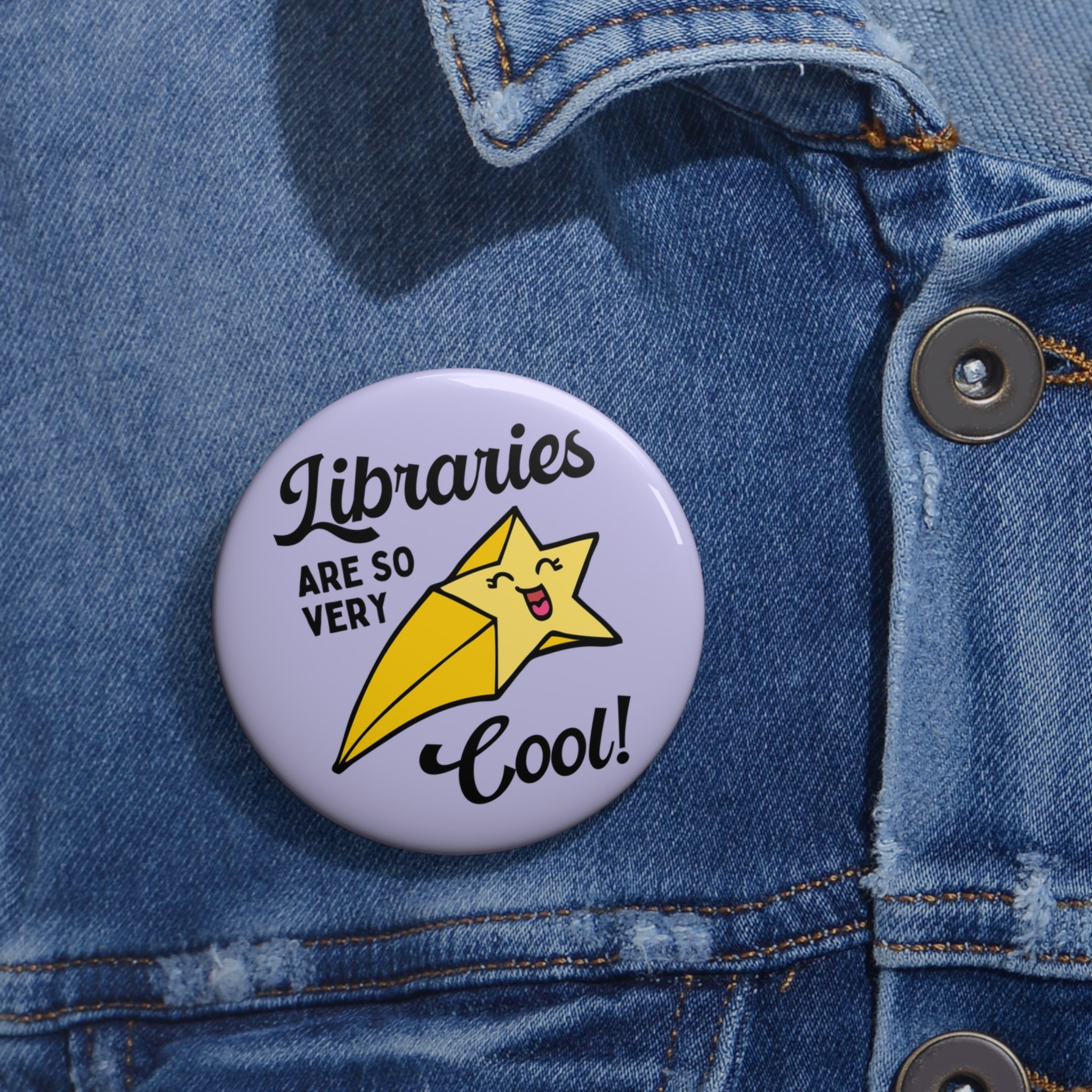 Cute Librarian Button - Opal and June
