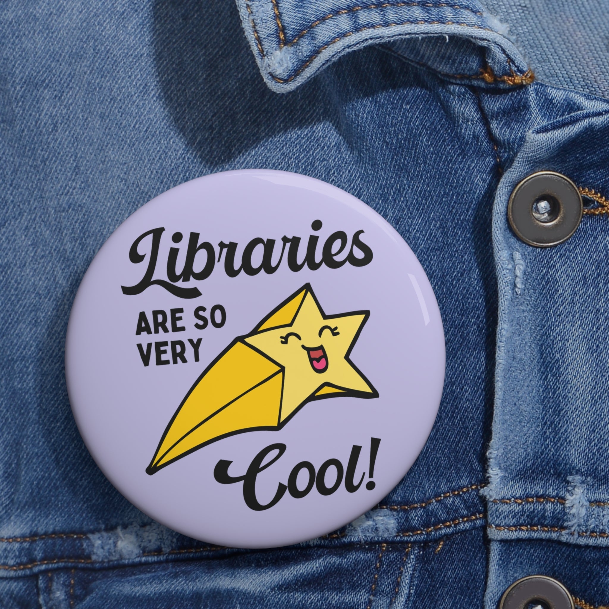 Cute Librarian Button - Opal and June