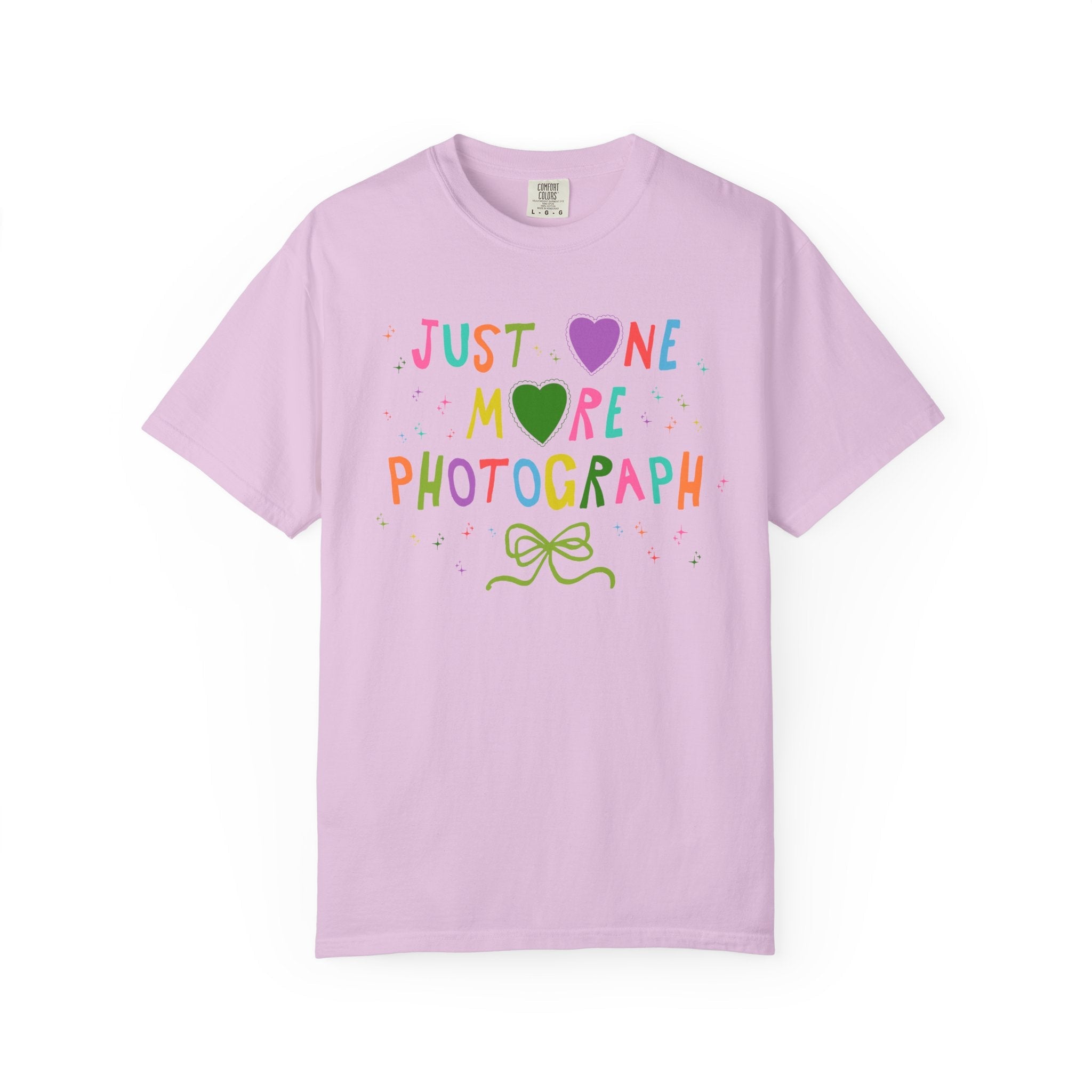 Cute Photographer Tee Shirt for Wedding Photographer or Family Photographer, Photography Major Gift: Just One More Photograph - Opal and June