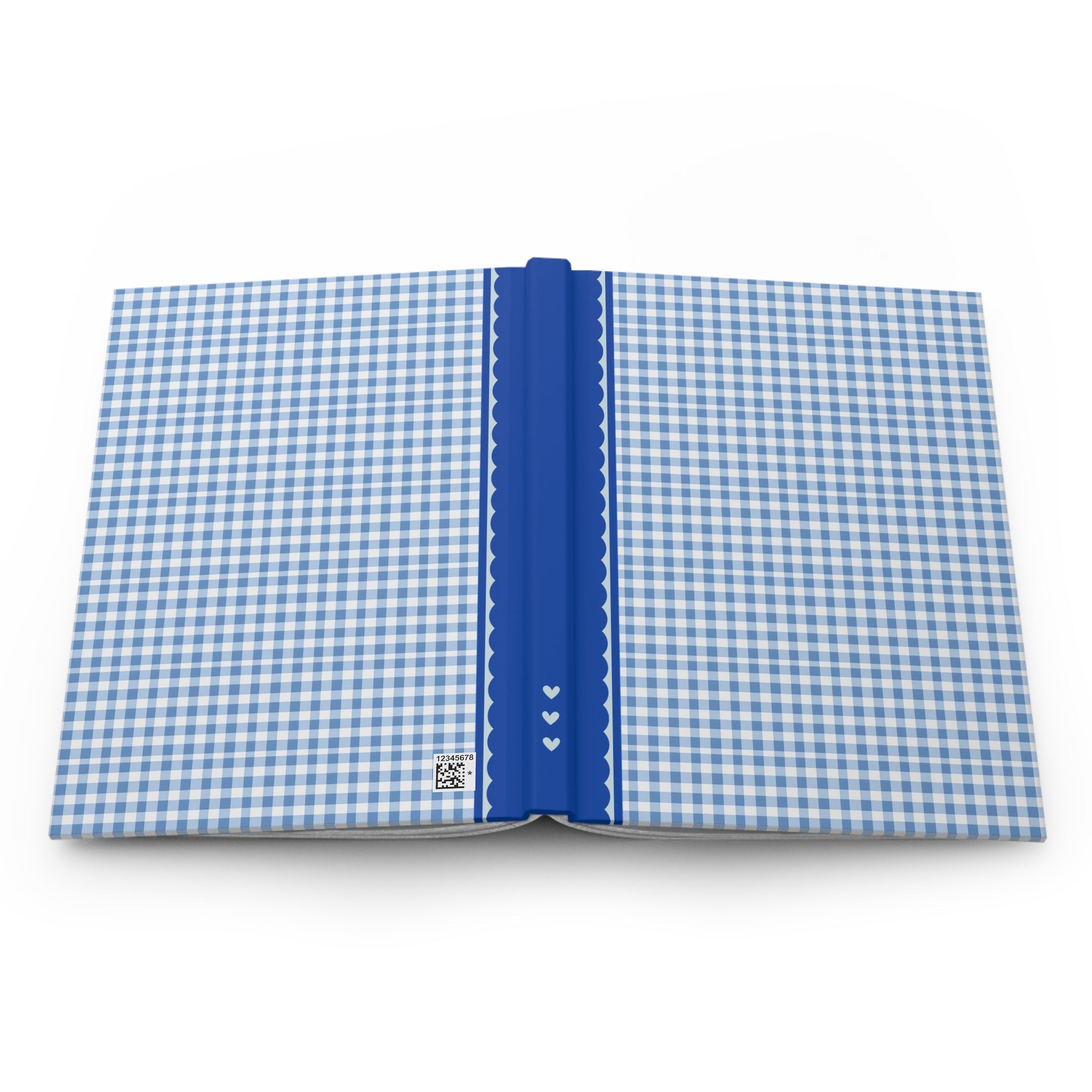 Cute Plaid Notebook with Hearts: Blue - Opal and June