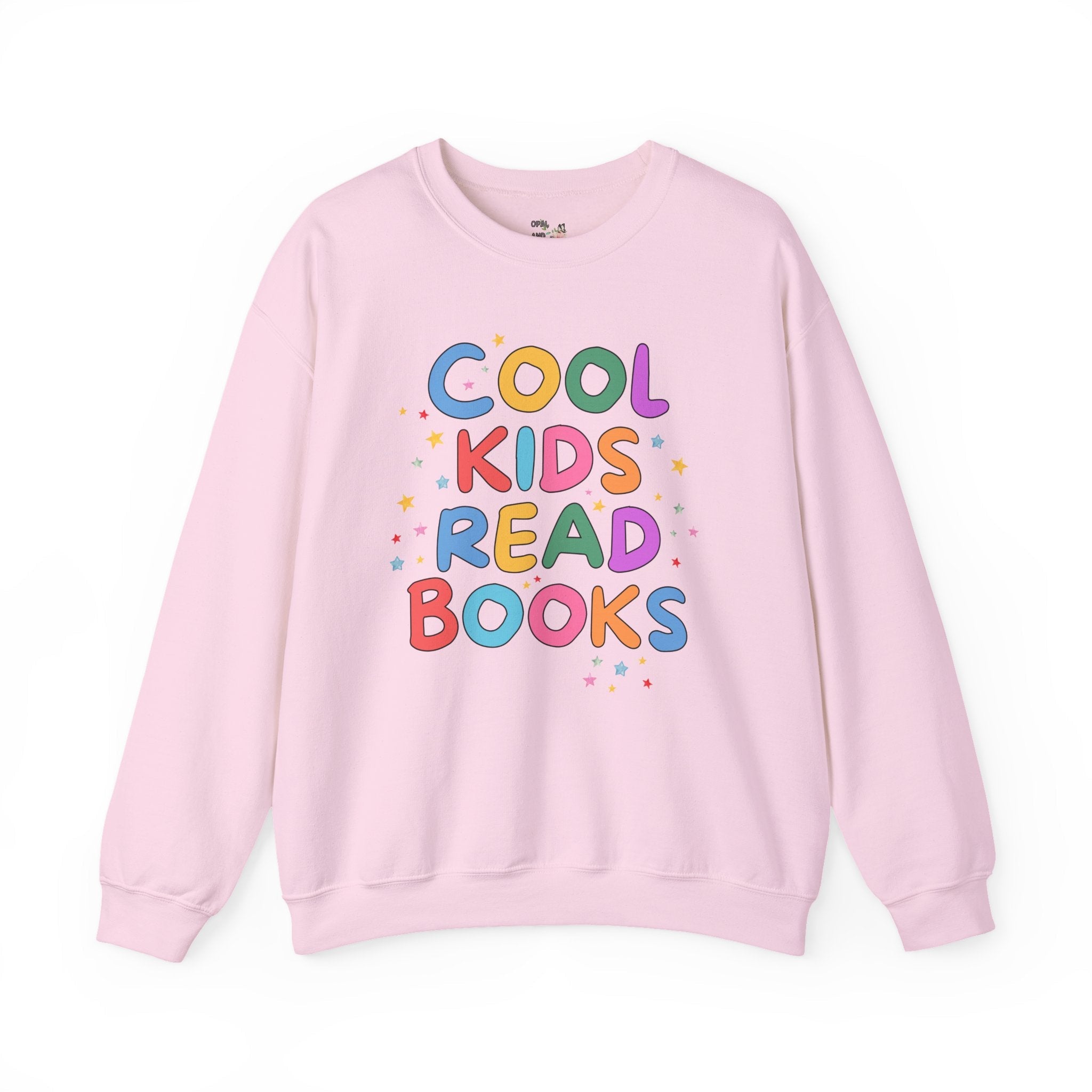 Cute Reading Teacher Sweatshirt for Kindergarten Teacher or Elementary Principal: Cool Kids Read Books, Adorable Y2K Crewneck, Book Lover - Opal and June