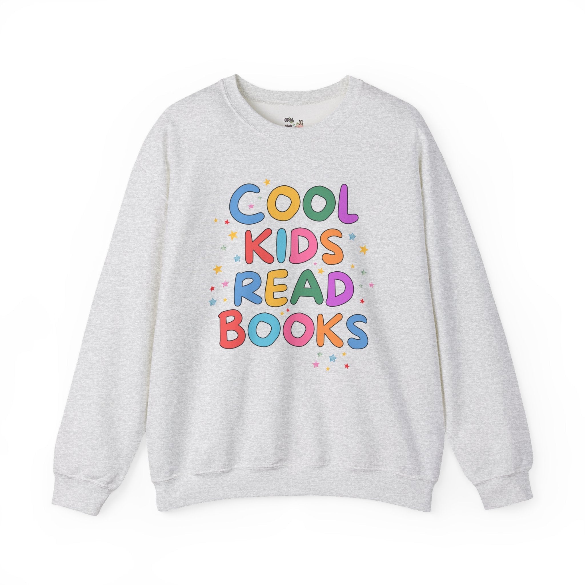 Cute Reading Teacher Sweatshirt for Kindergarten Teacher or Elementary Principal: Cool Kids Read Books, Adorable Y2K Crewneck, Book Lover - Opal and June