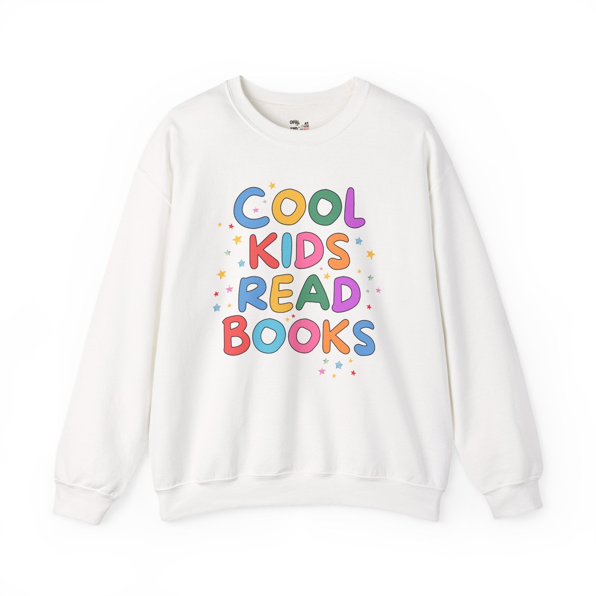 Cute Reading Teacher Sweatshirt for Kindergarten Teacher or Elementary Principal: Cool Kids Read Books, Adorable Y2K Crewneck, Book Lover - Opal and June