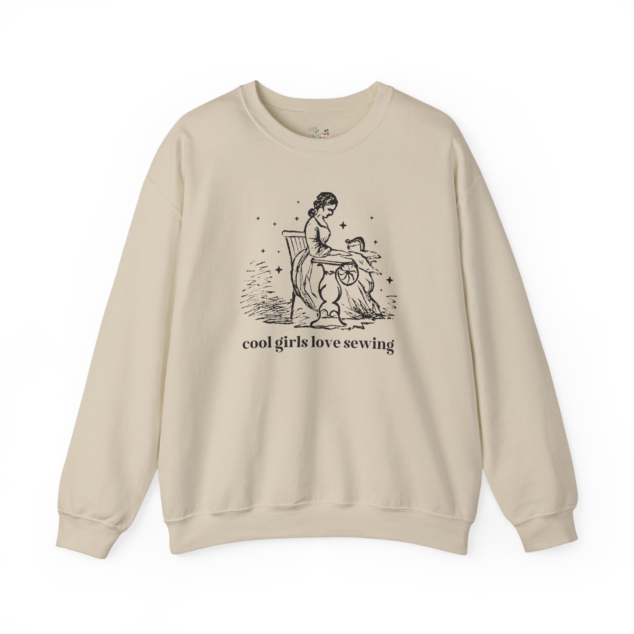 Cute Sewing Lover Gift for Mom, Daughter Who Sews: Cool Girls Love Sewing, Boho Fashion Major Graduation Gift, Sweatshirt for Seamstress - Opal and June