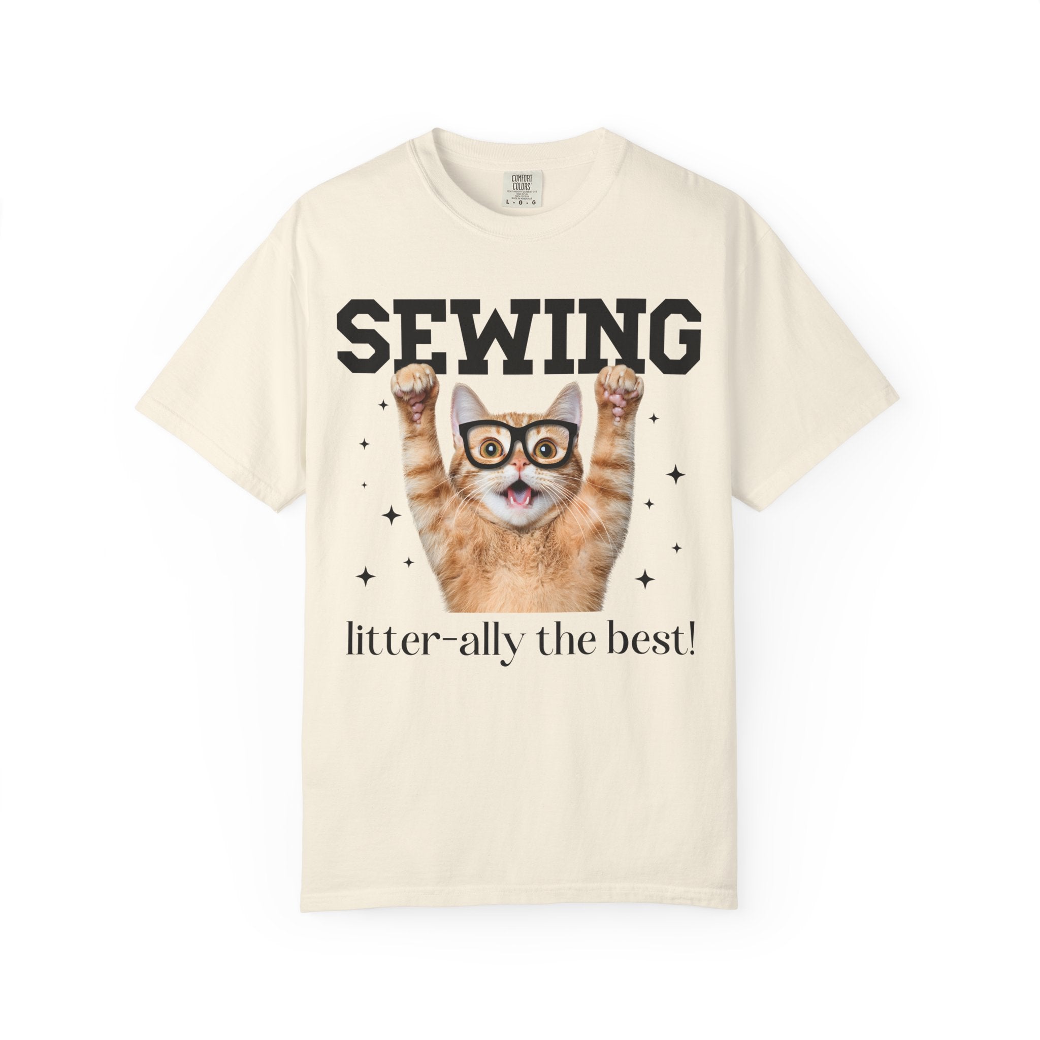 Cute Sewing Lover or Sewing Teacher T-Shirt for Daughter Who Sews, Funny Saying Tee for Fashion Major or Professor, Cat Mom Animal Lover Tee - Opal and June