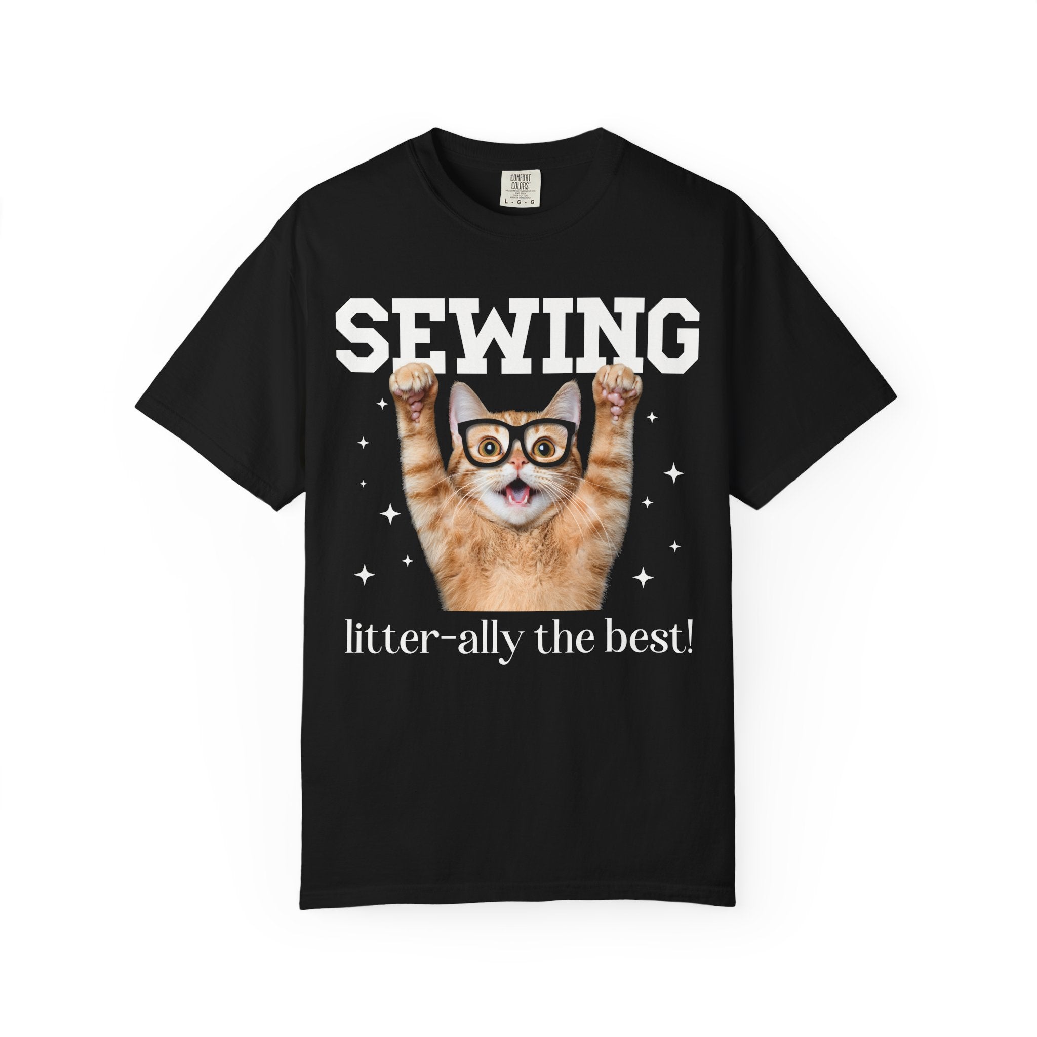 Cute Sewing Lover or Sewing Teacher T-Shirt for Daughter Who Sews, Funny Saying Tee for Fashion Major or Professor, Cat Mom Animal Lover Tee - Opal and June