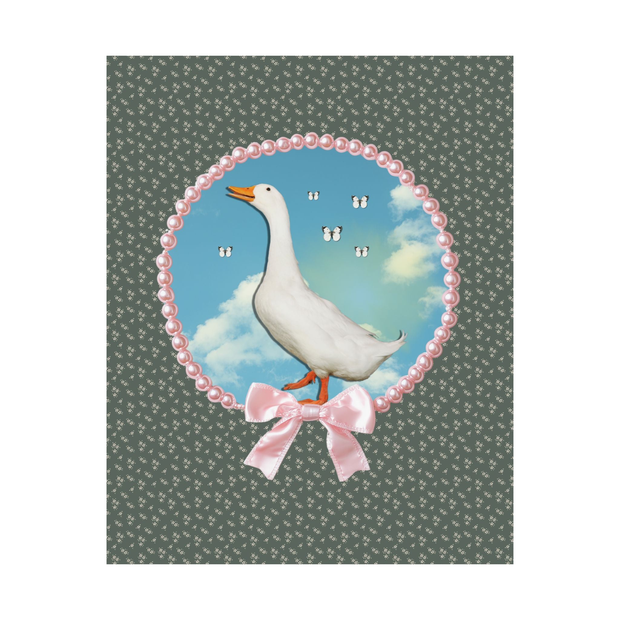 Cute Silly Goose Poster Print, Photo of Goose in Front of Sky, Colorful Maximalist Shirt for Butterfly Lover, Animal Lover Gift for Daughter - Opal and June