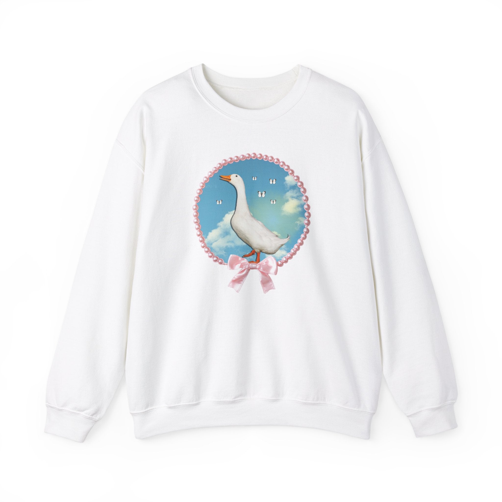Cute Silly Goose Sweatshirt, Photo of Goose in Front of Sky, Colorful Maximalist Shirt for Butterfly Lover, Animal Lover Gift for Daughter - Opal and June