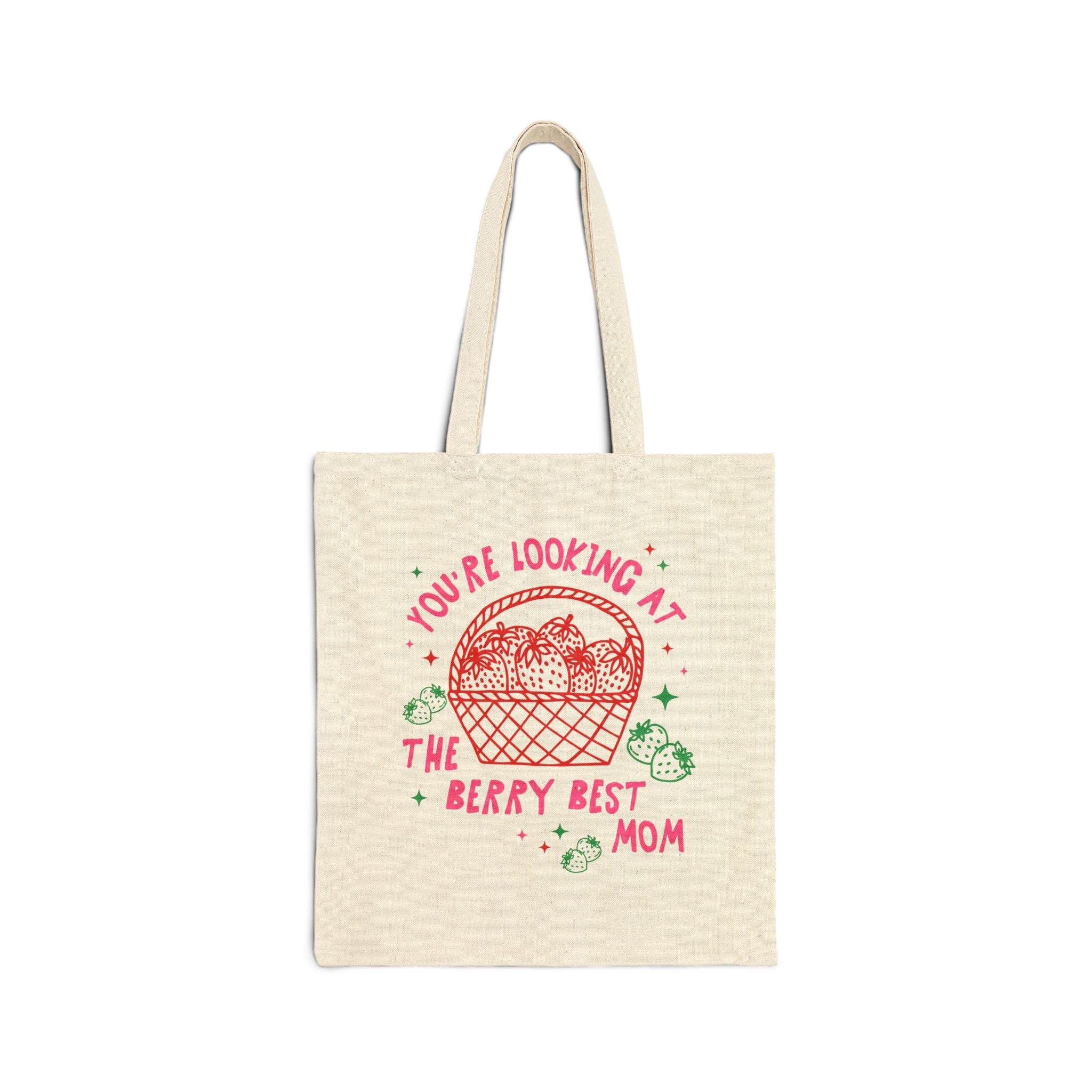Cute Strawberry Tote Bag for Mom: The Berry Best Mom - Opal and June