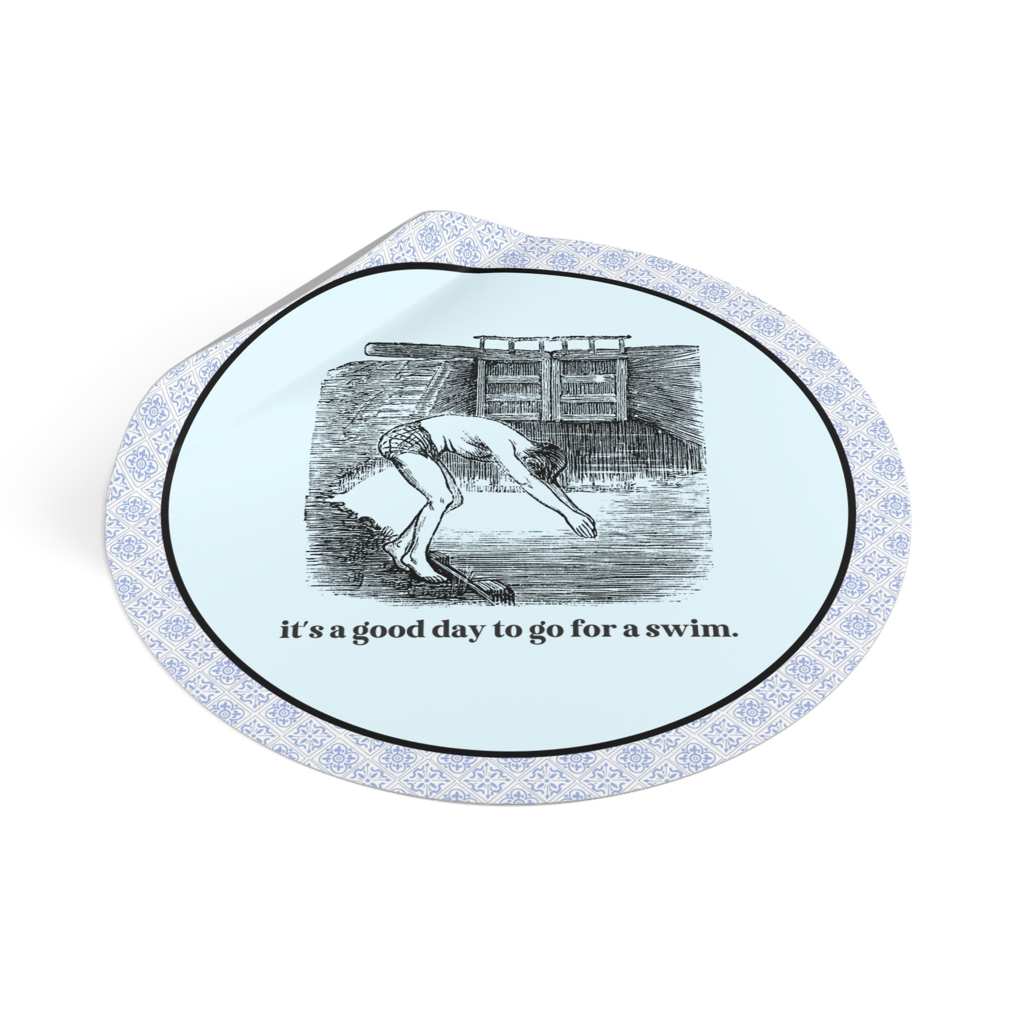 Cute Swimming Lover Sticker for Friend on Swim Team or Dad Who Loves Being at the Pool: It's a Good Day to Go for a Swim - Opal and June