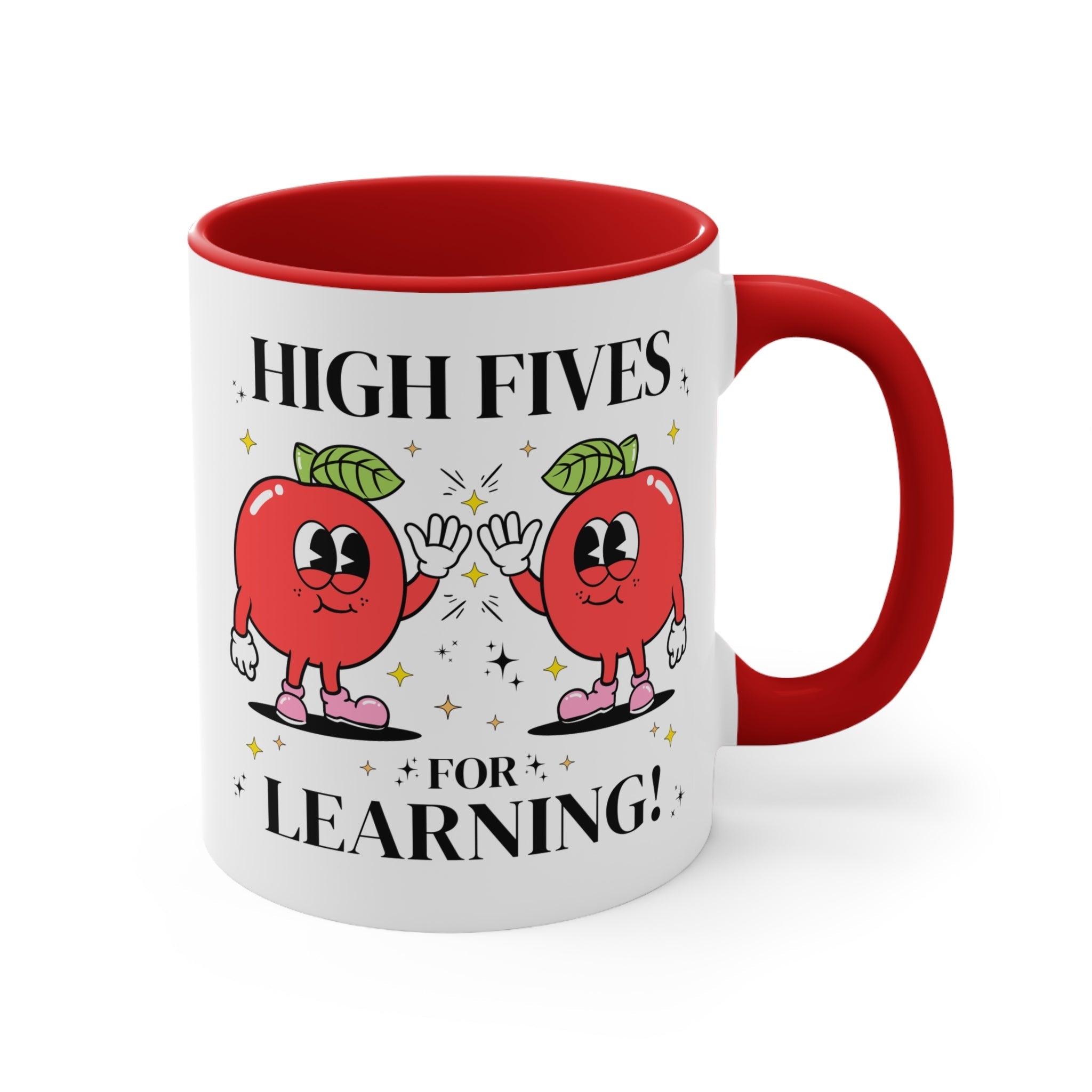 Cute Teacher Coffee Mug, First Grade or Second Grade Student Teacher, Teaching Major: High Fives for Learning! Funny School Principal Mug - Opal and June