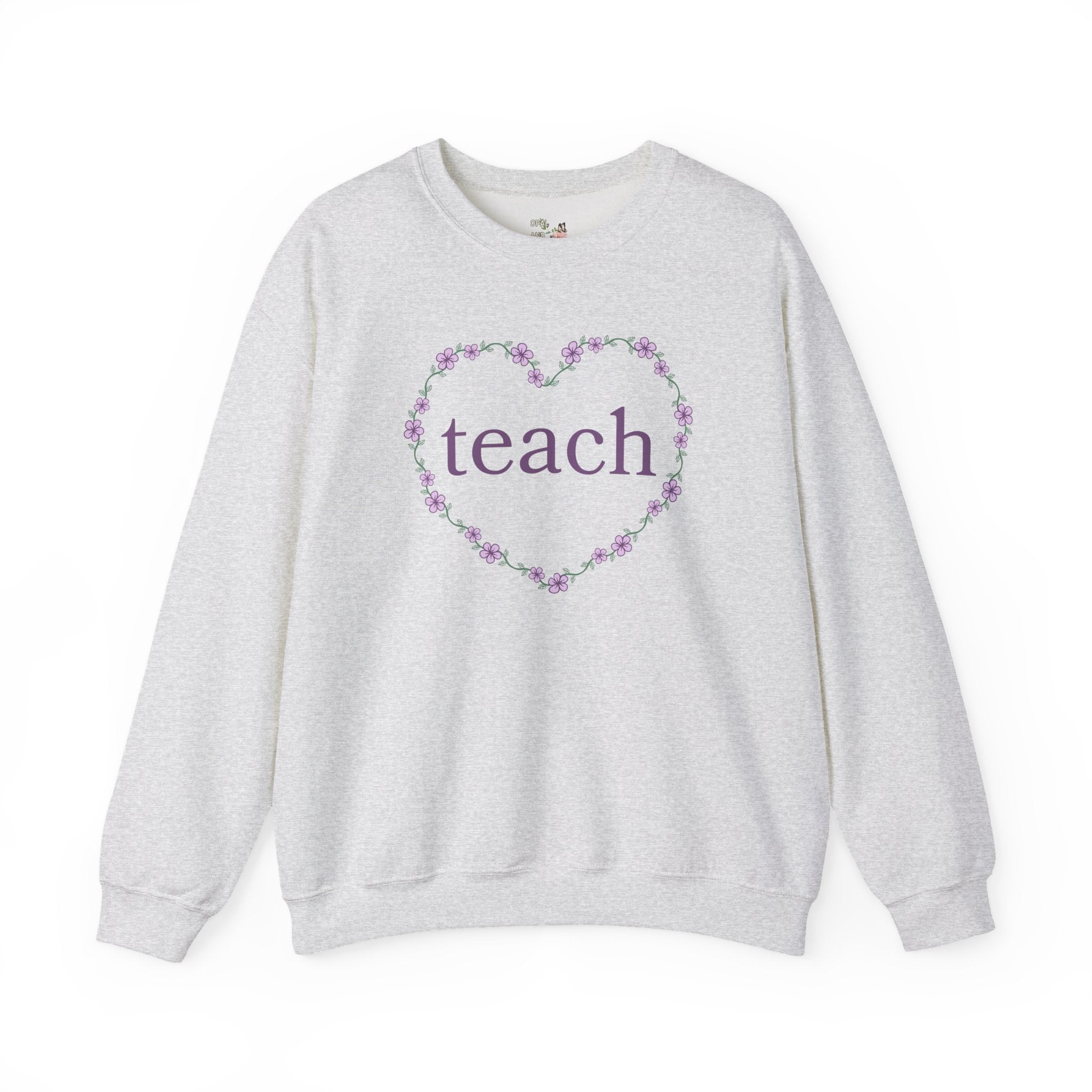 Cute Teacher Sweatshirt with Flowers, First Day of School Crewneck, New Teaching Job Congratulations Gift, Elementary Education Major Gift - Opal and June