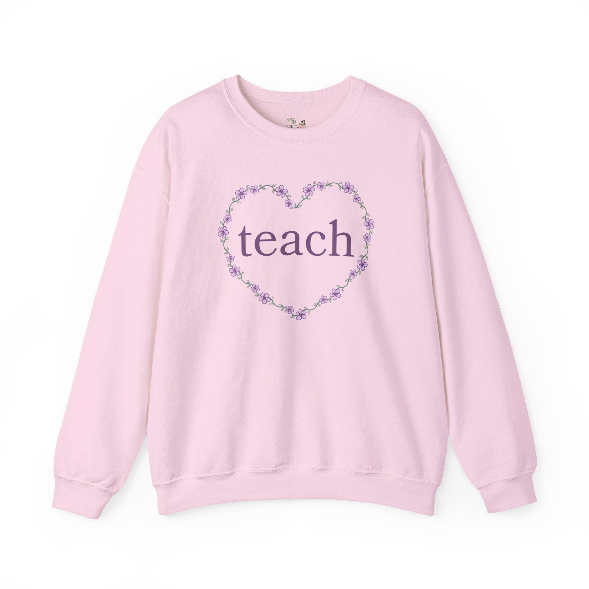 Cute Teacher Sweatshirt with Flowers, First Day of School Crewneck, New Teaching Job Congratulations Gift, Elementary Education Major Gift - Opal and June