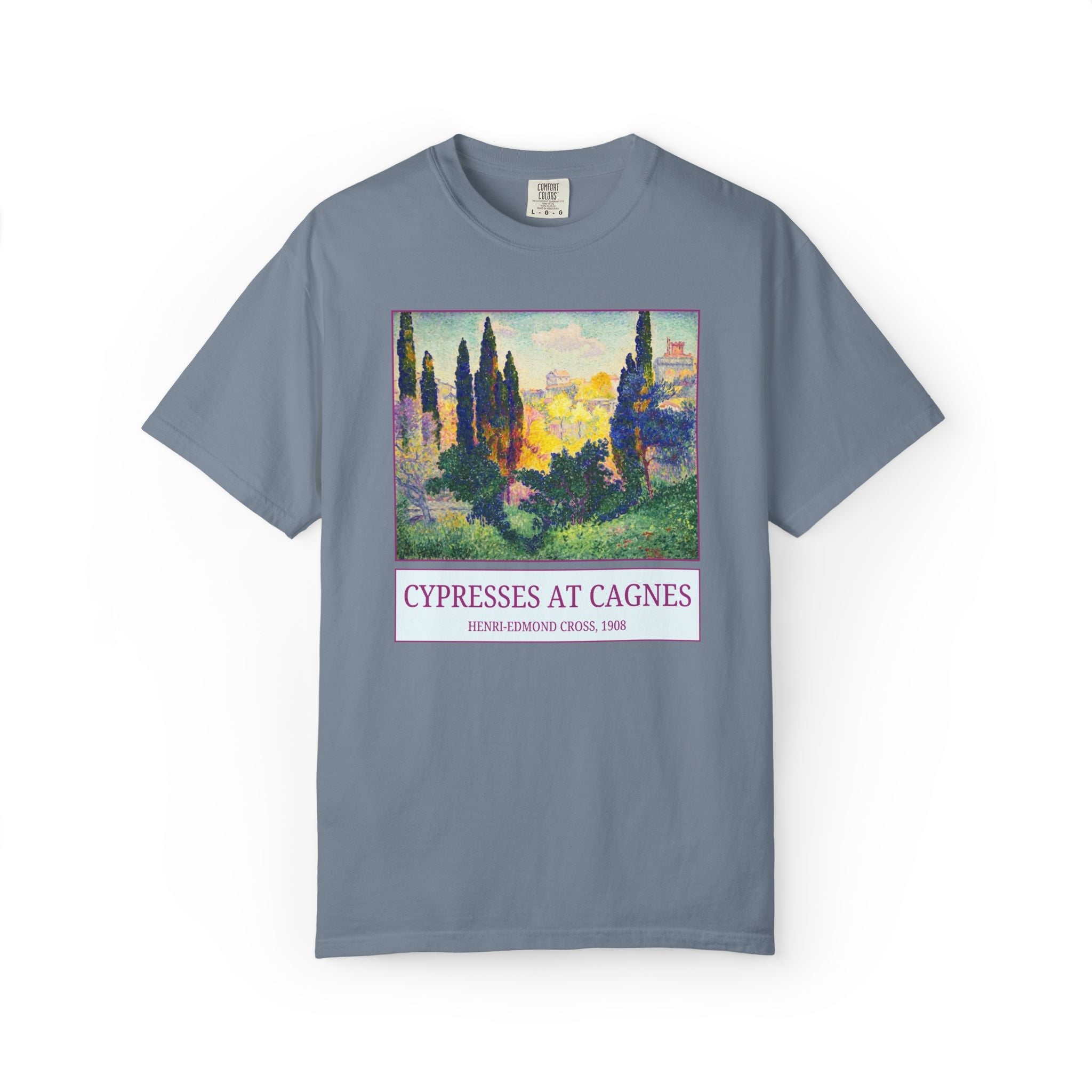 Cypresses at Cagnes by Henri-Edmond Cross Neo-Impressionism and Pointillism Art History Buff Tee Shirt, Famous Painting, French Art History - Opal and June