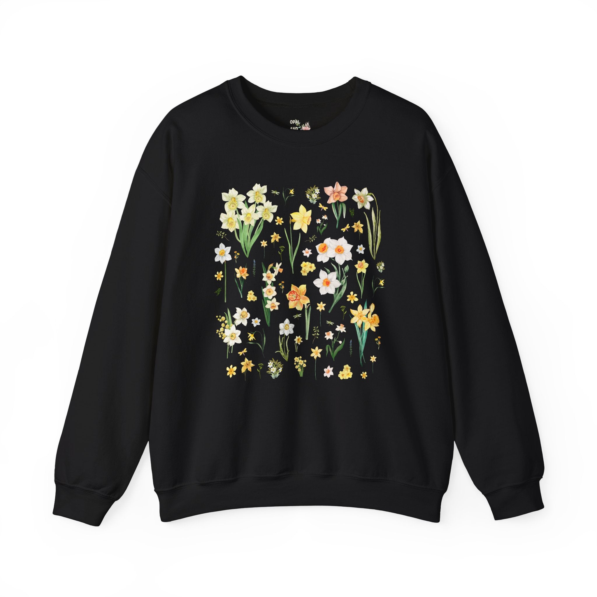 Daffodil Flower Sweatshirt, Mom Who Loves Flowers, March Birth Month Gift for Mother's Day, Cute Birthday Present for Daughter who Gardens - Opal and June