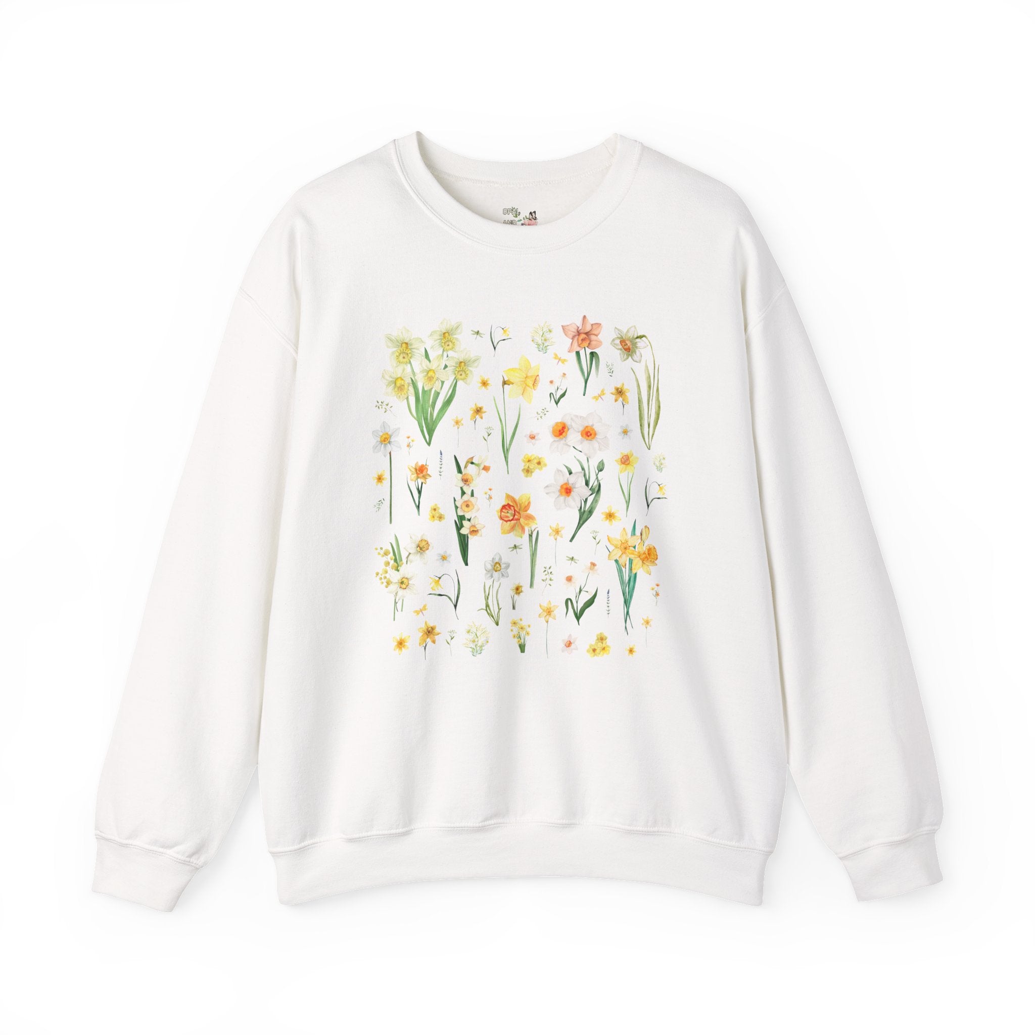 Daffodil Flower Sweatshirt, Mom Who Loves Flowers, March Birth Month Gift for Mother's Day, Cute Birthday Present for Daughter who Gardens - Opal and June