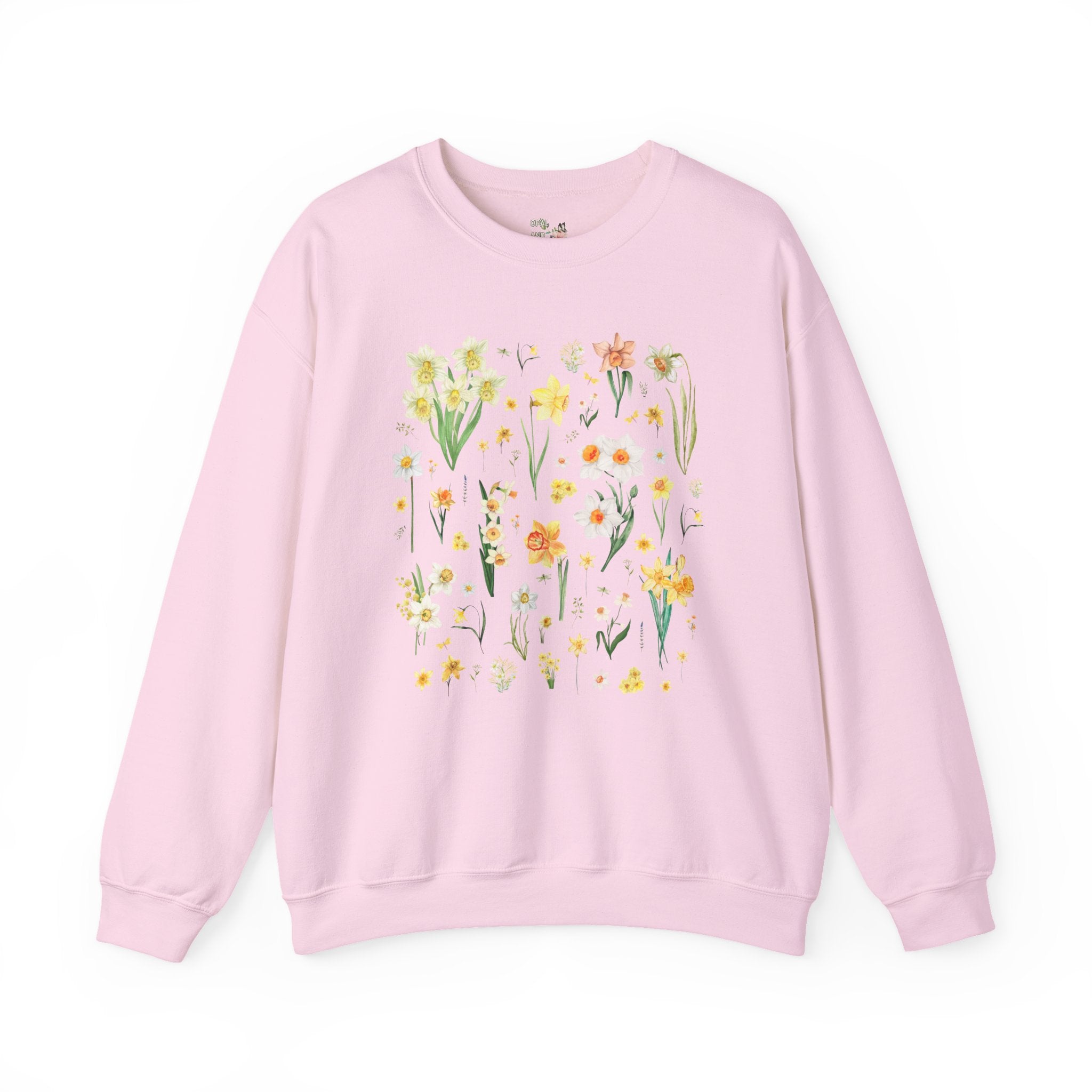 Daffodil Flower Sweatshirt, Mom Who Loves Flowers, March Birth Month Gift for Mother's Day, Cute Birthday Present for Daughter who Gardens - Opal and June