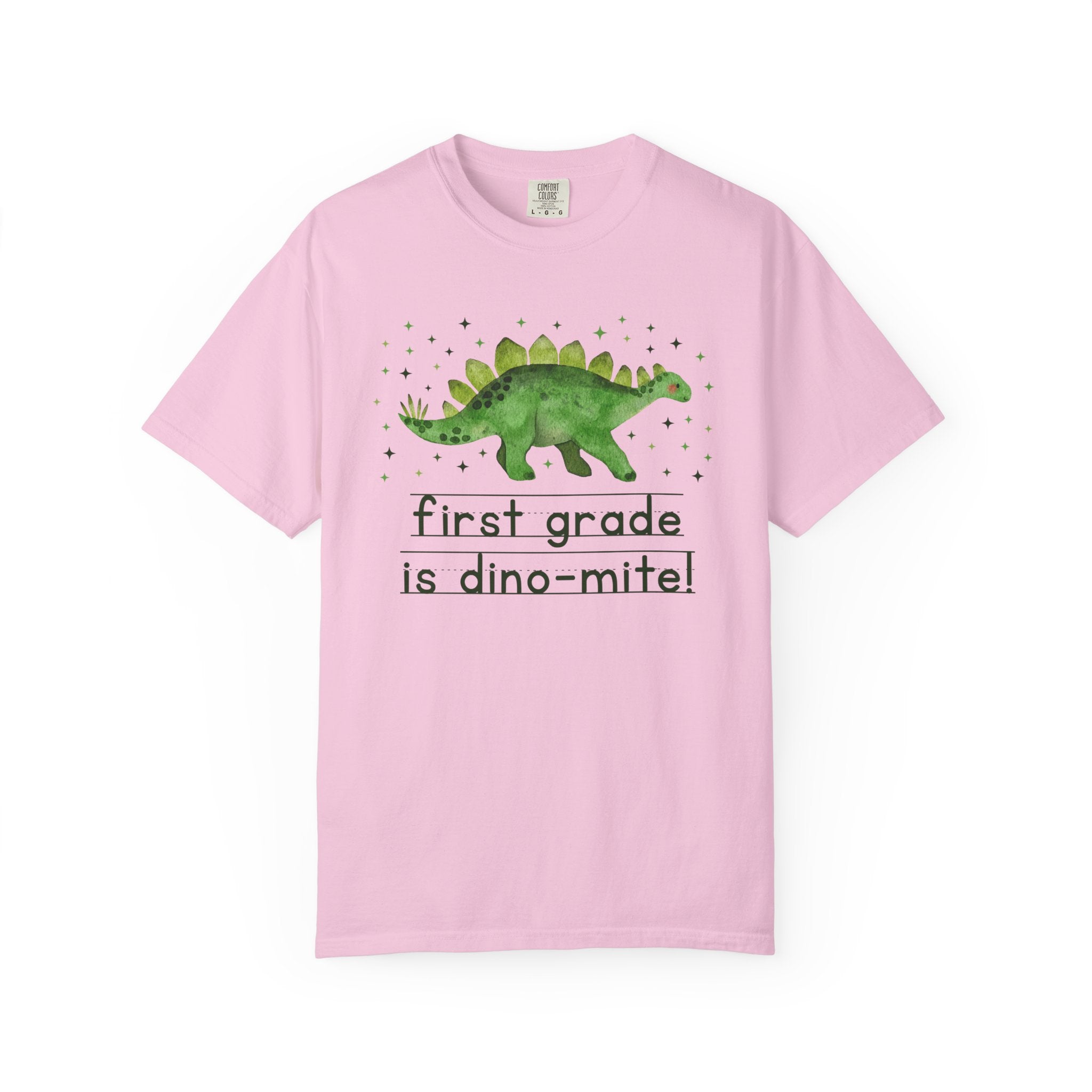 Dinosaur First Grade Teacher Tee Shirt for Back to School, Funny and Adorable 90s Aesthetic Dinosaur Lover T-Shirt for Kindergarten Squad - Opal and June