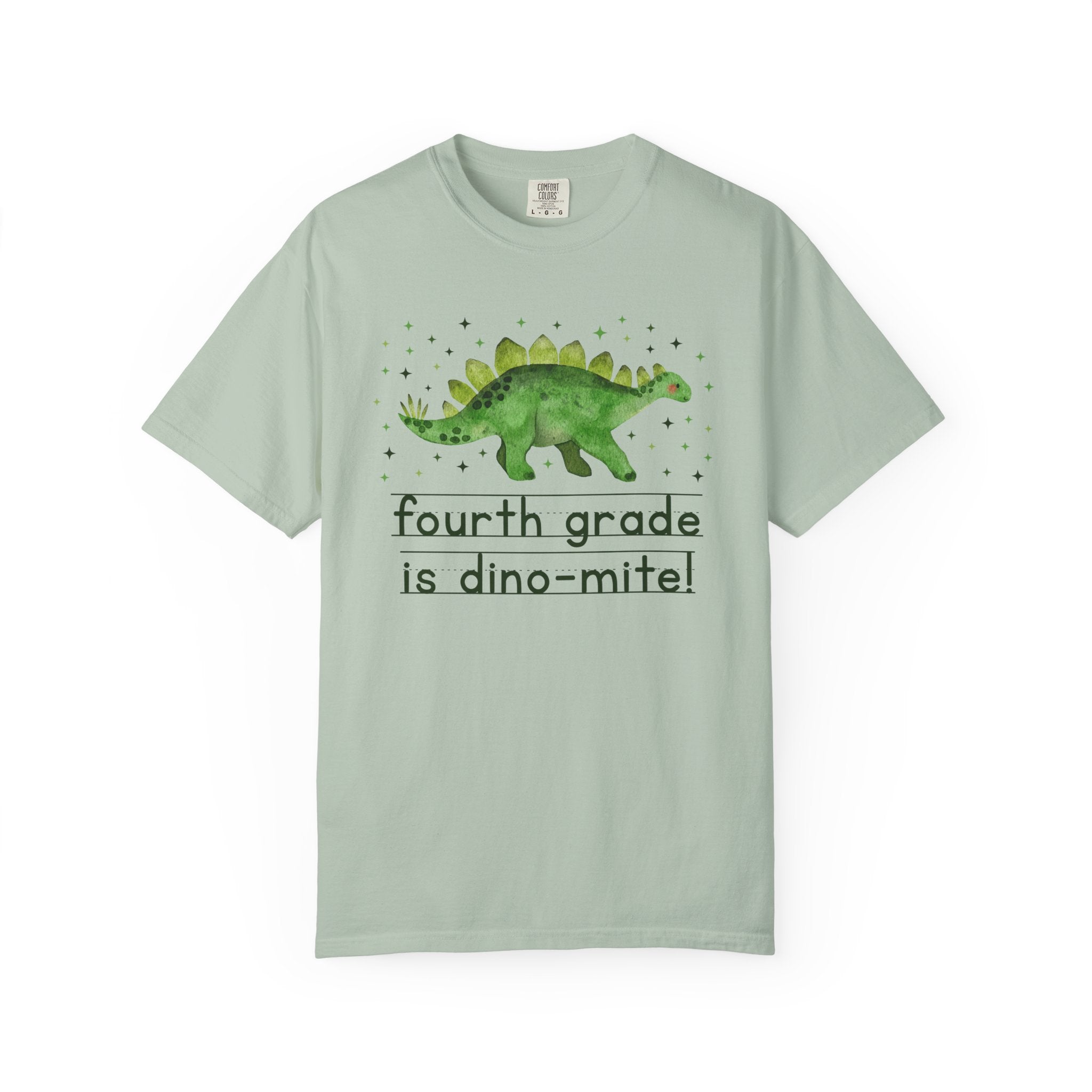Dinosaur Fourth Grade Teacher Tee Shirt for Back to School, Funny and Adorable 90s Aesthetic Dinosaur Lover T-Shirt for Second Grade Squad - Opal and June