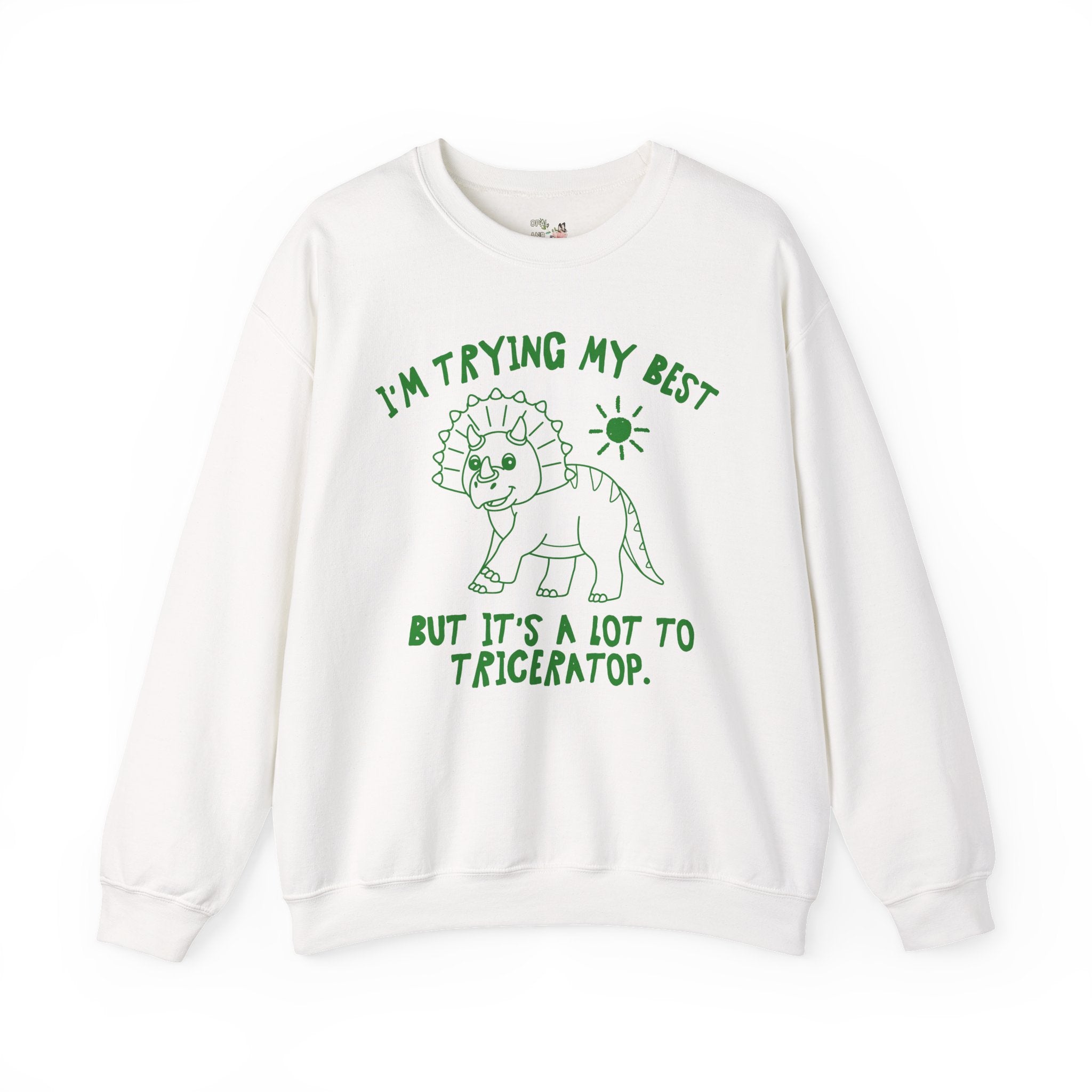 Dinosaur Lover Sweatshirt, Science Teacher Who Loves Dinosaurs, Funny Saying Triceratops Shirt, Silly 90s Aesthetic Doodle Gift for Sister - Opal and June