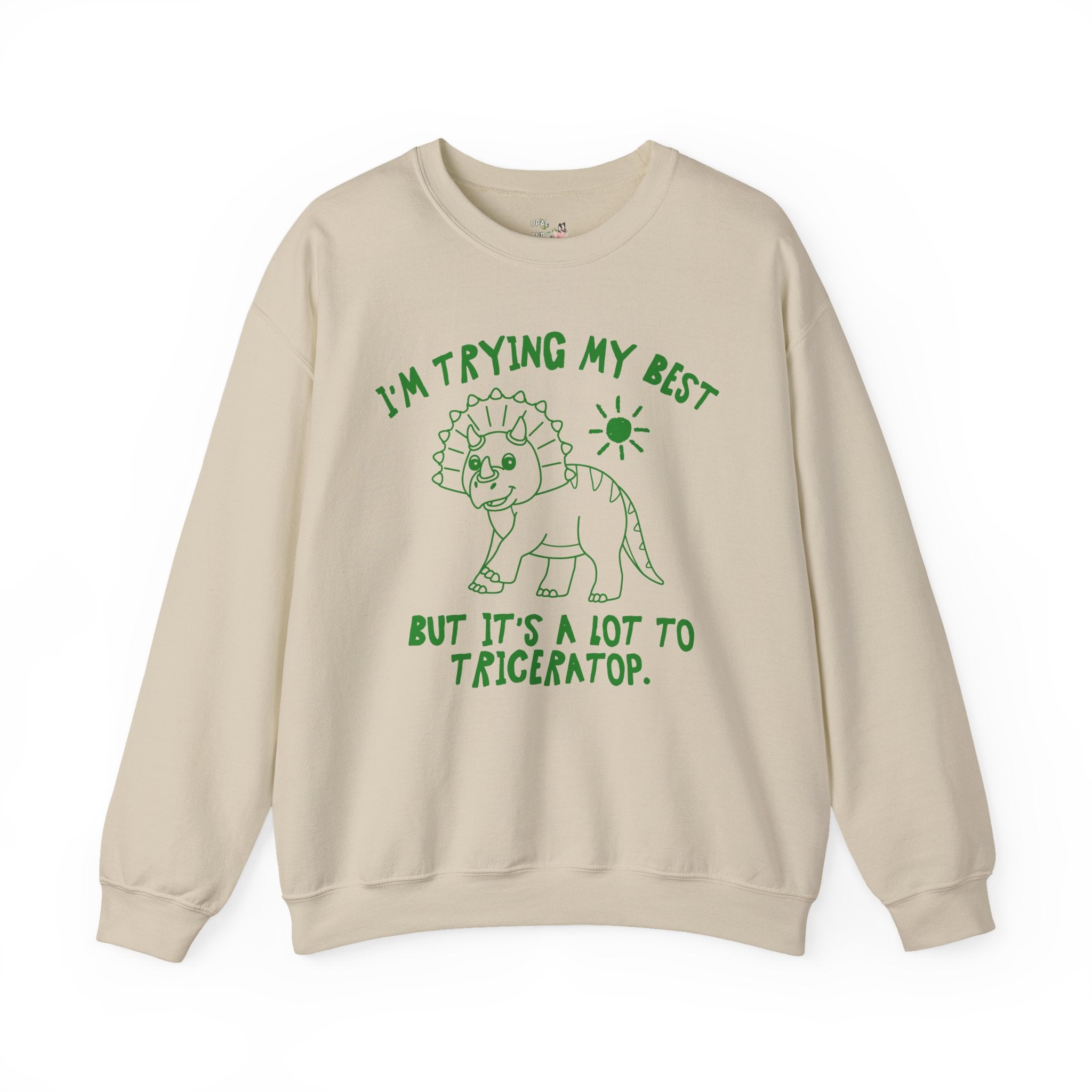 Dinosaur Lover Sweatshirt, Science Teacher Who Loves Dinosaurs, Funny Saying Triceratops Shirt, Silly 90s Aesthetic Doodle Gift for Sister - Opal and June