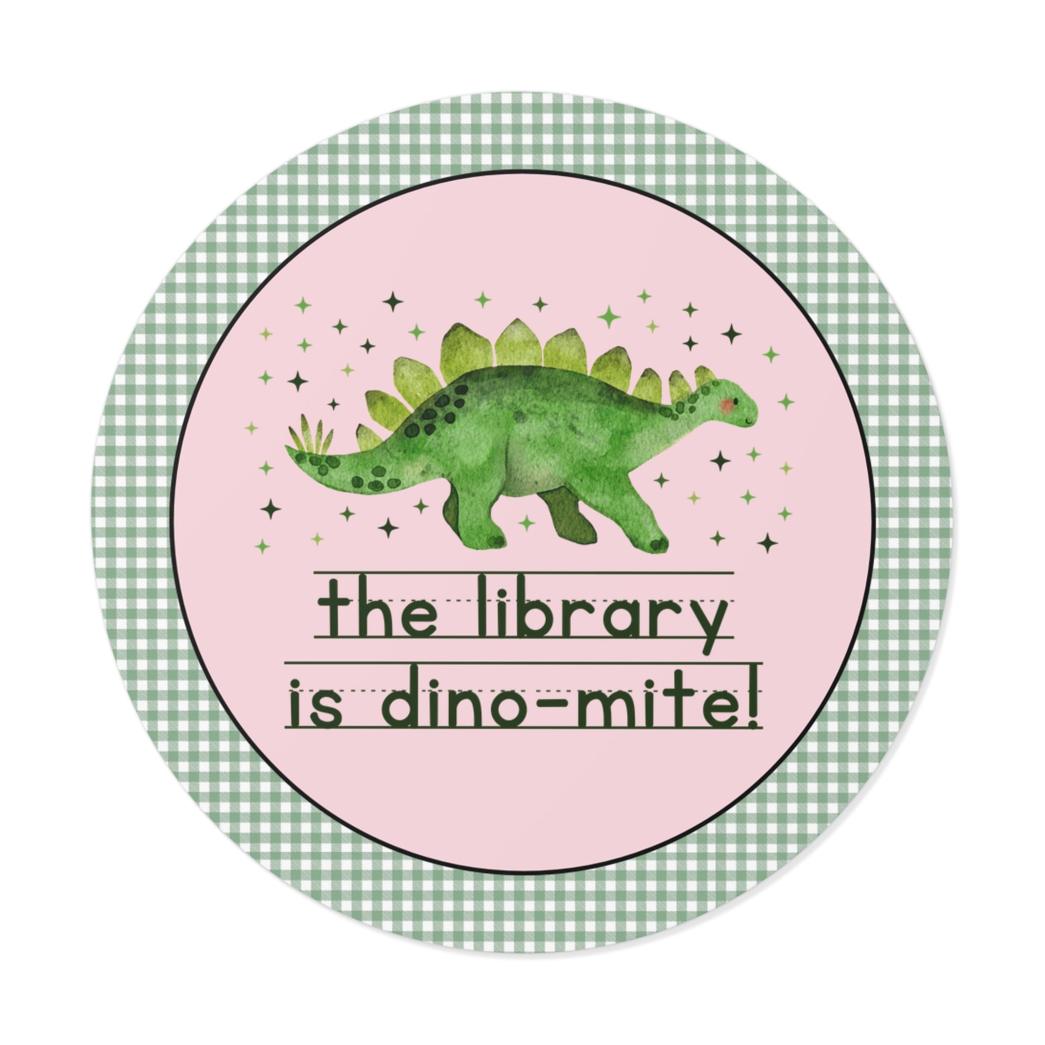 Dinosaur School Librarian Sticker for Back to School, Funny and Adorable 90s Aesthetic Dinosaur Lover Sticker for Library Day or Bookworm - Opal and June