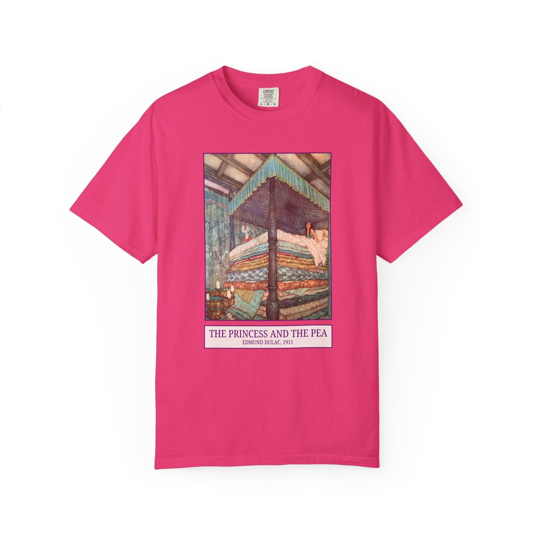 Edmund Dulac The Princess and the Pea Art History Tee Shirt, Famous Painting from Hans Christian Andersen Fairy Tale, 19th Century Art - Opal and June