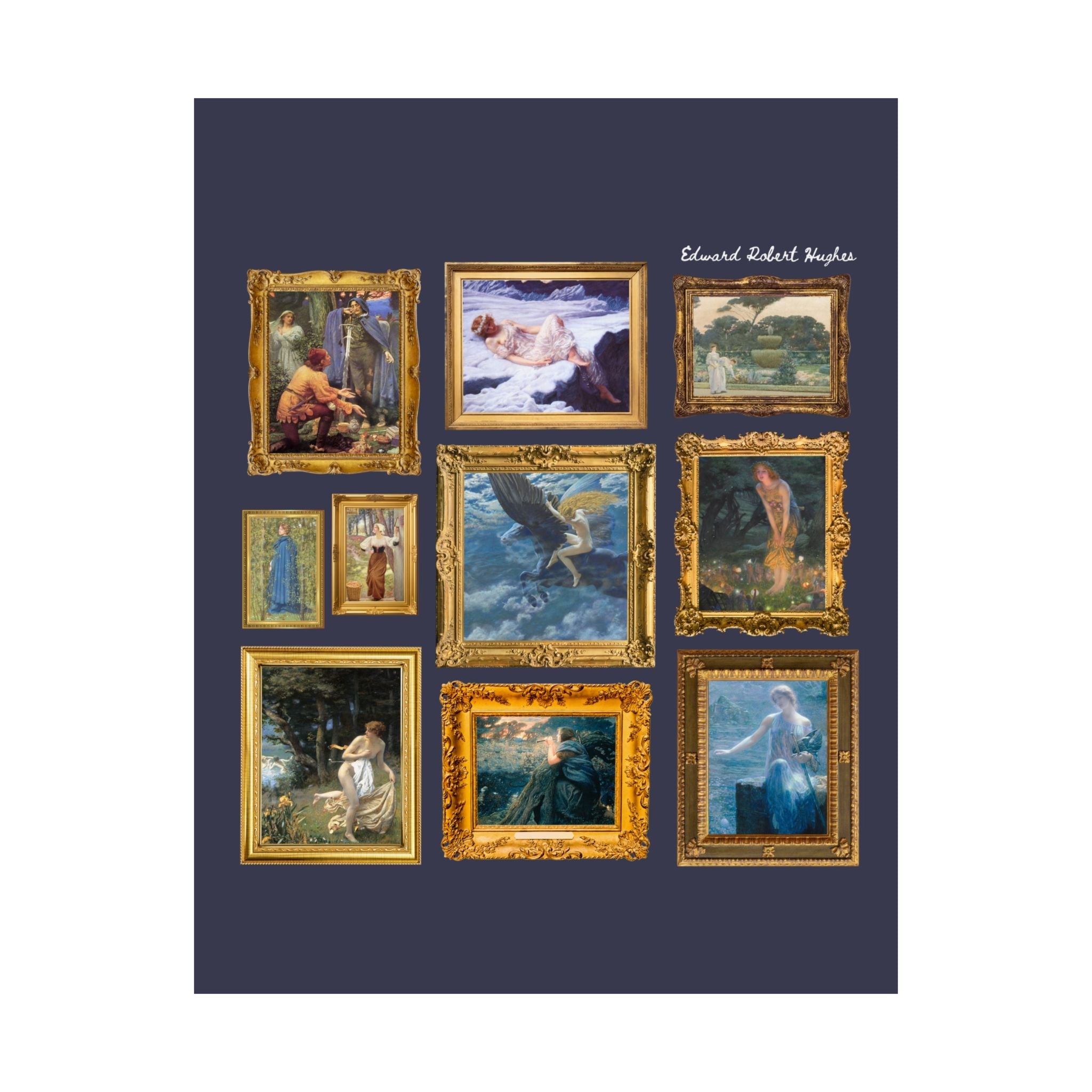 Edward Robert Hughes Art History Poster Print, Humanities Major, Colorful Victorian Era Fantasy Paintings, Midsummer Eve Bookish Gift - Opal and June