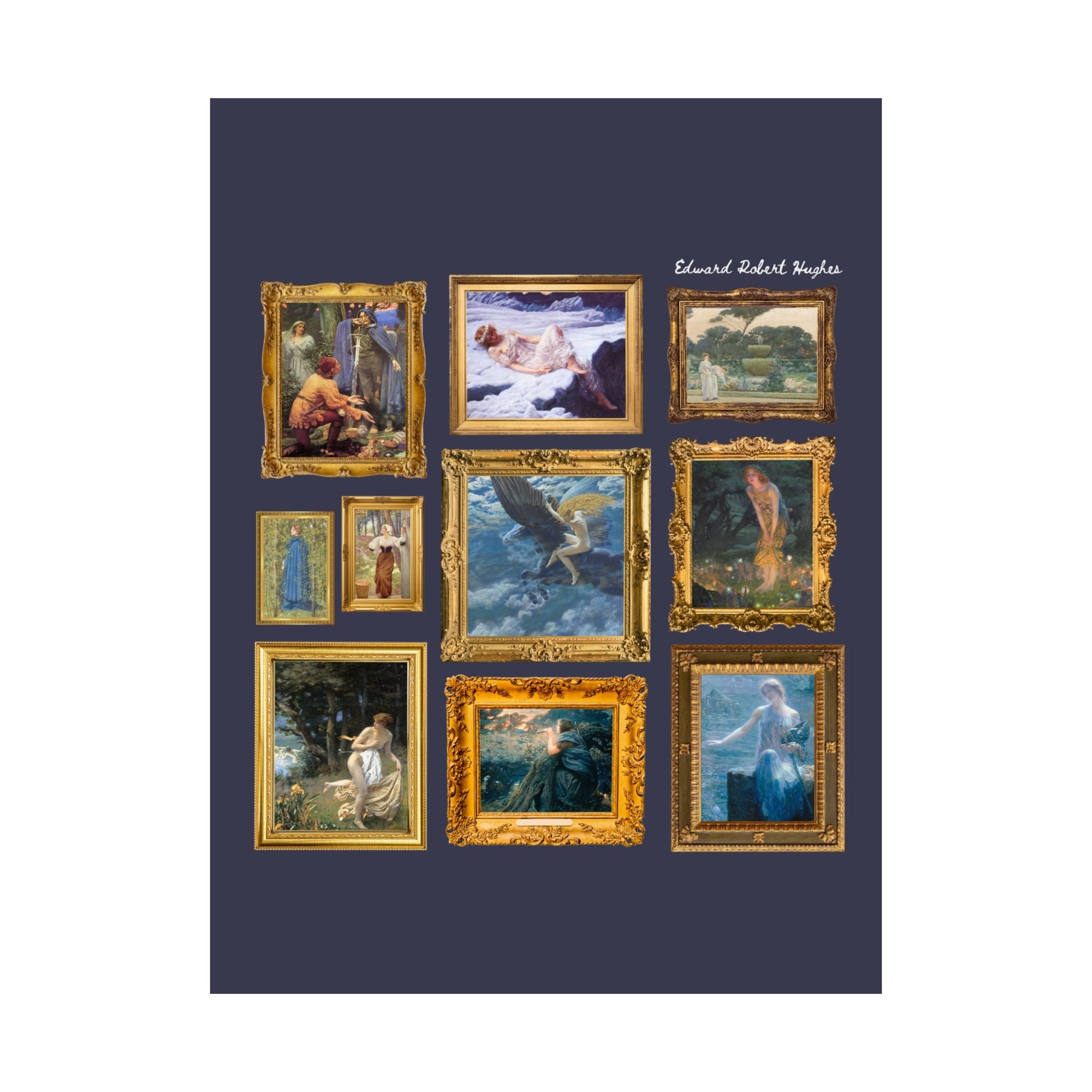 Edward Robert Hughes Art History Poster Print, Humanities Major, Colorful Victorian Era Fantasy Paintings, Midsummer Eve Bookish Gift - Opal and June