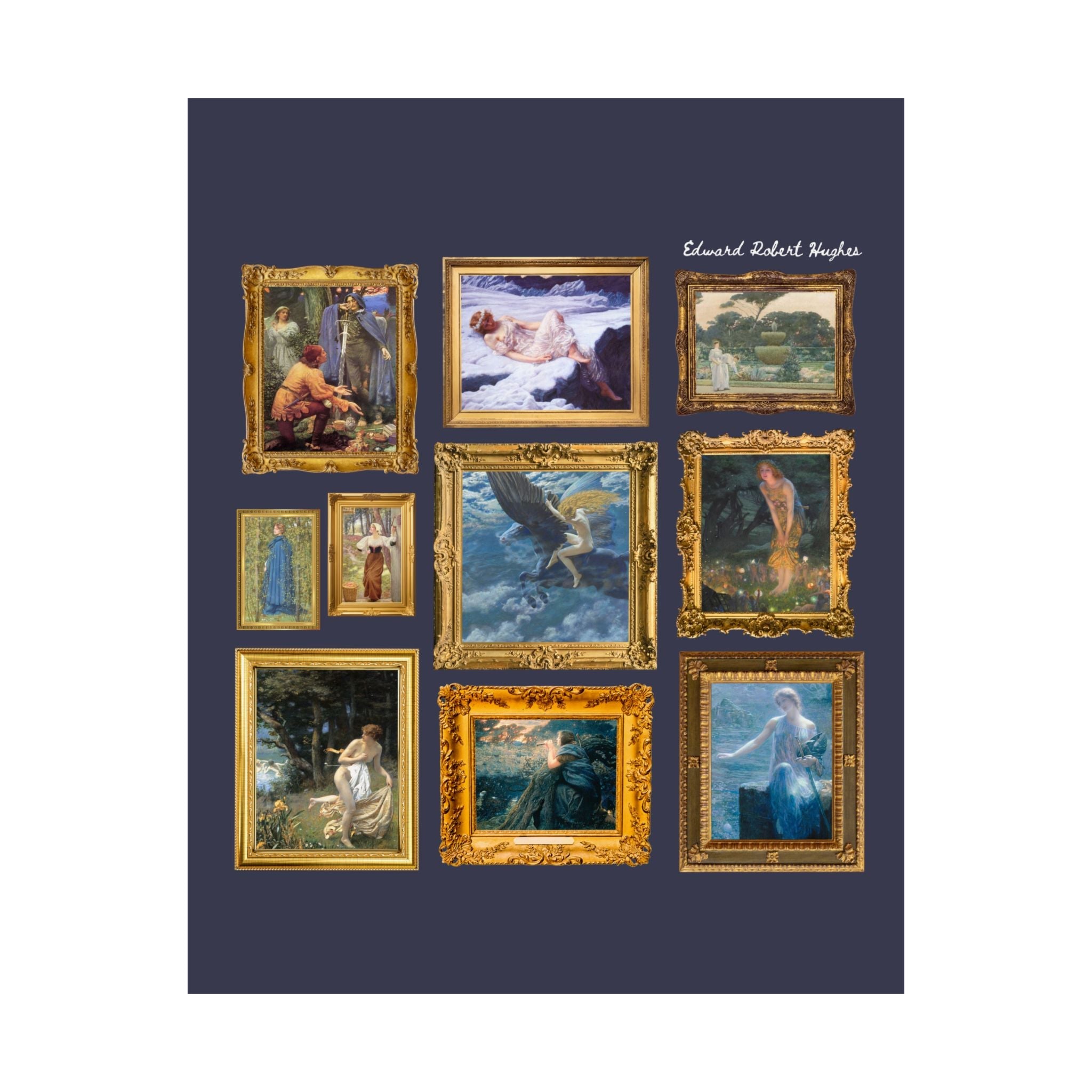 Edward Robert Hughes Art History Poster Print, Humanities Major, Colorful Victorian Era Fantasy Paintings, Midsummer Eve Bookish Gift - Opal and June