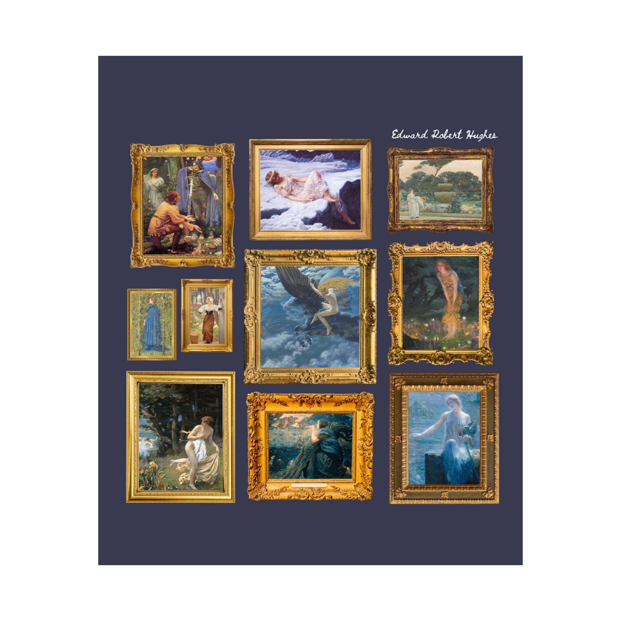 Edward Robert Hughes Art History Poster Print, Humanities Major, Colorful Victorian Era Fantasy Paintings, Midsummer Eve Bookish Gift - Opal and June