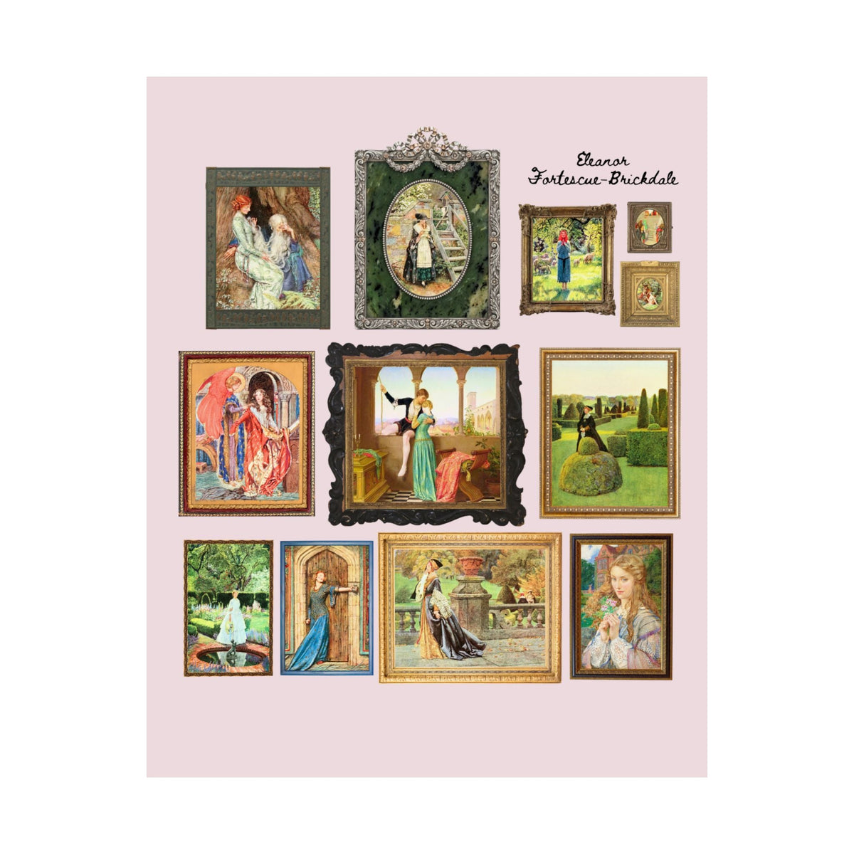 Eleanor Fortescue-Brickdale Art History Poster: Famous Paintings from Pre-Raphaelite At Movement, Colorful English Art History Print - Opal and June