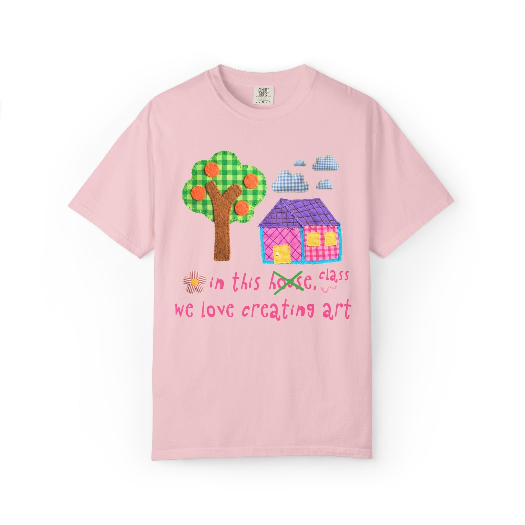 Elementary Art Teacher Tee Shirt with Kitschy Kidcore Aesthetic: We Love Creating Art | Cute and Colorful Matching Teacher Team Shirt - Opal and June