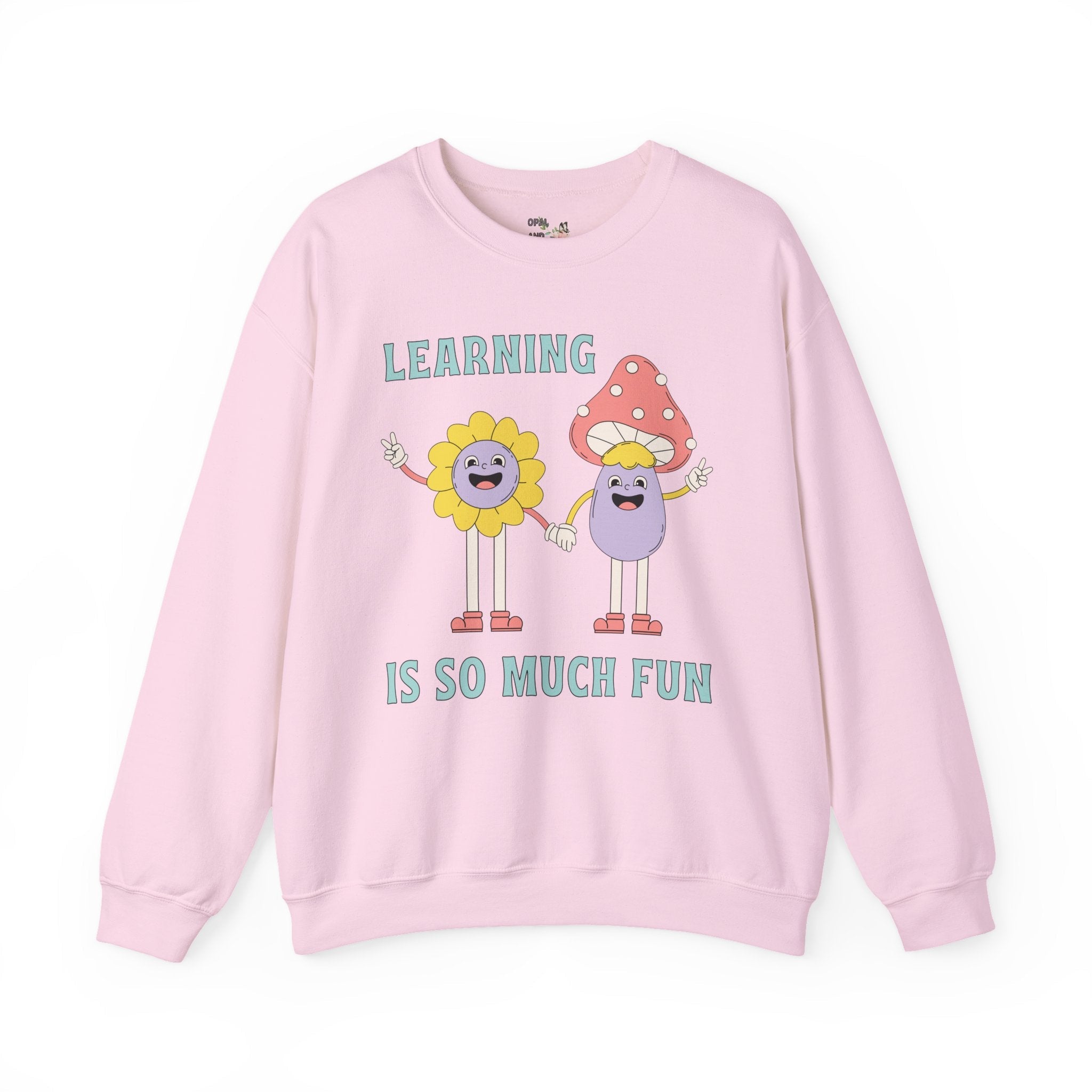 Elementary Teacher Sweatshirt: Learning is so Much Fun | Retro Teacher Shirt, Back to School, First Grade, Second Grade, Student Gift - Opal and June