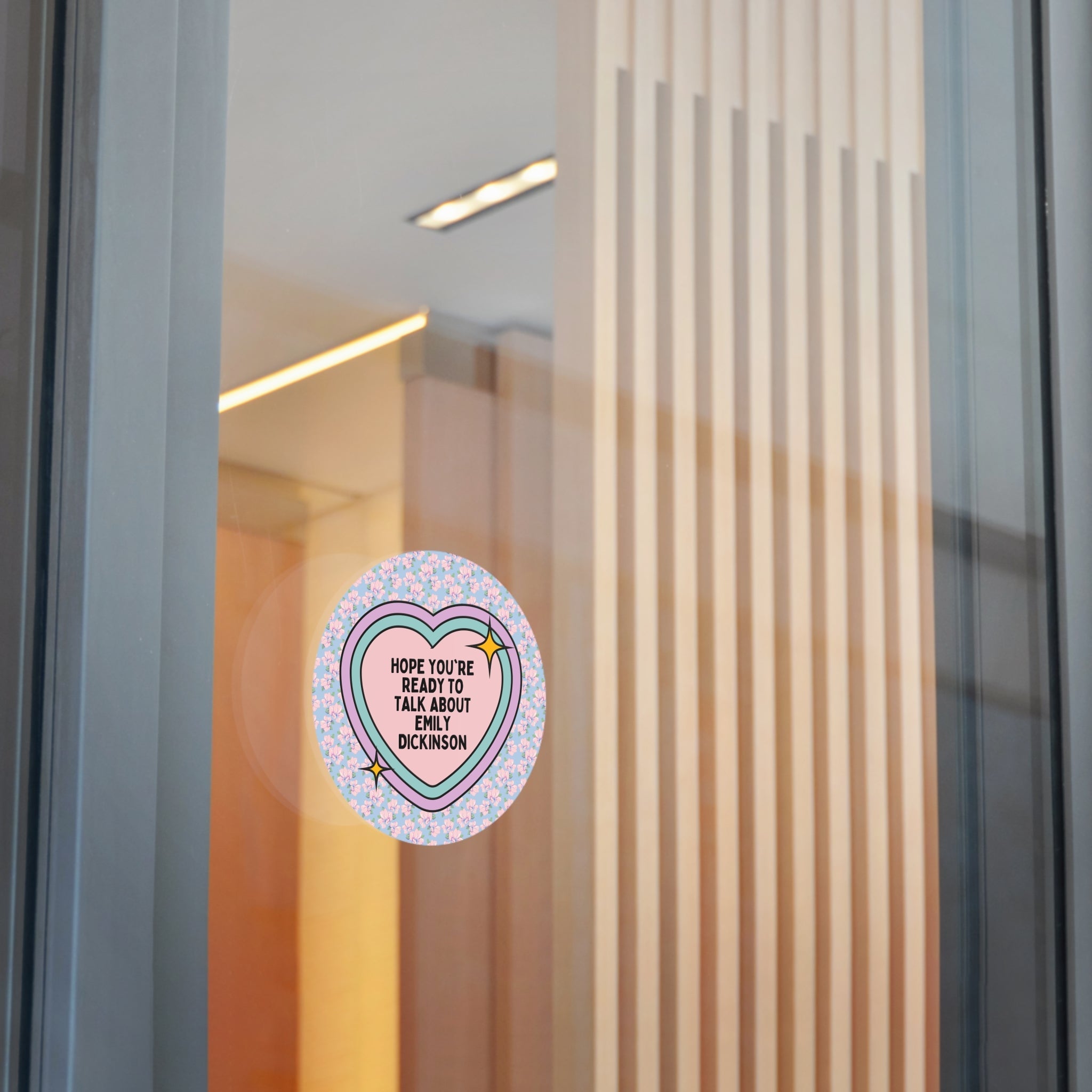 Emily Dickinson Bookish Sticker with Cute Retro Heart, Gift for Bookworm Who Loves 19th Century Writers, Womens History Poetry Sticker - Opal and June