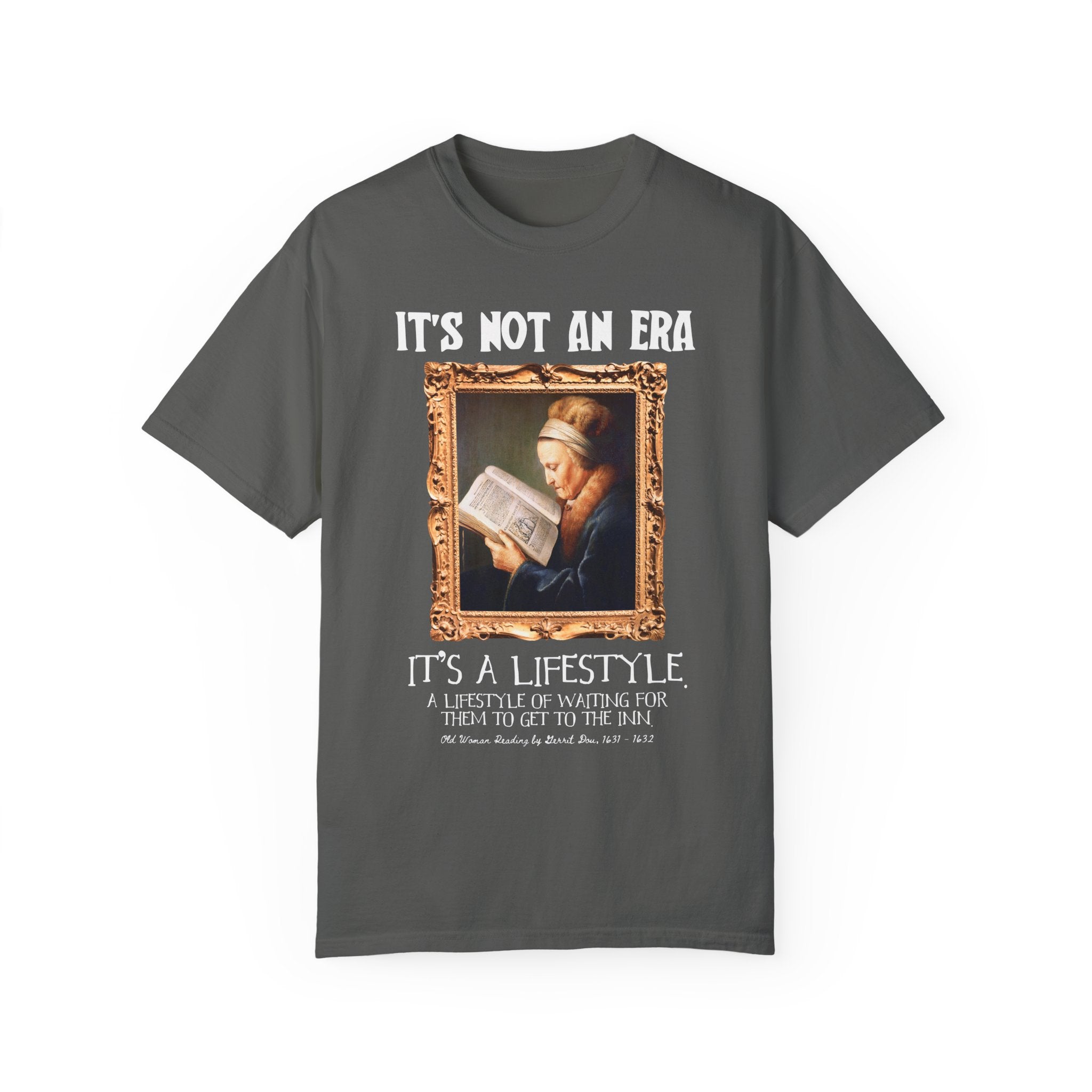 Enemies to Lovers Romance Reader T-Shirt for Fantasy Romance Bookworm, Old Woman Reading by Gerrit Dou, 17th Century Artwork, Bookish Tee - Opal and June