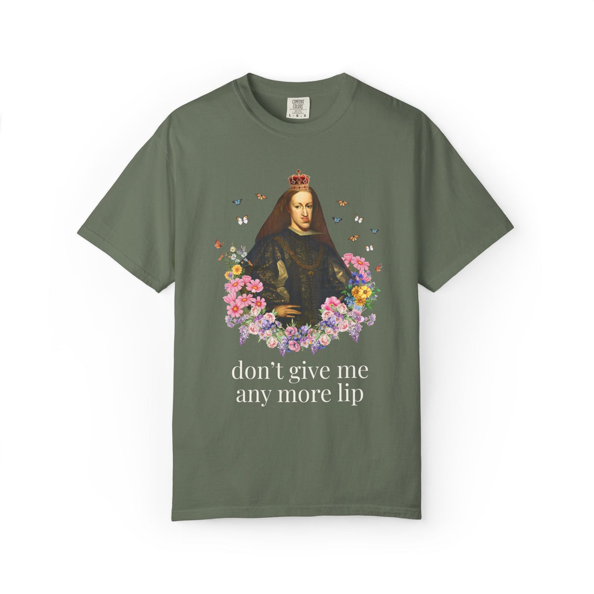 European Royal History Buff Tee Shirt, King Charles II of Spain, Hapsburg Family History T-Shirt: Don't Give Me Any More Lip History Tee - Opal and June