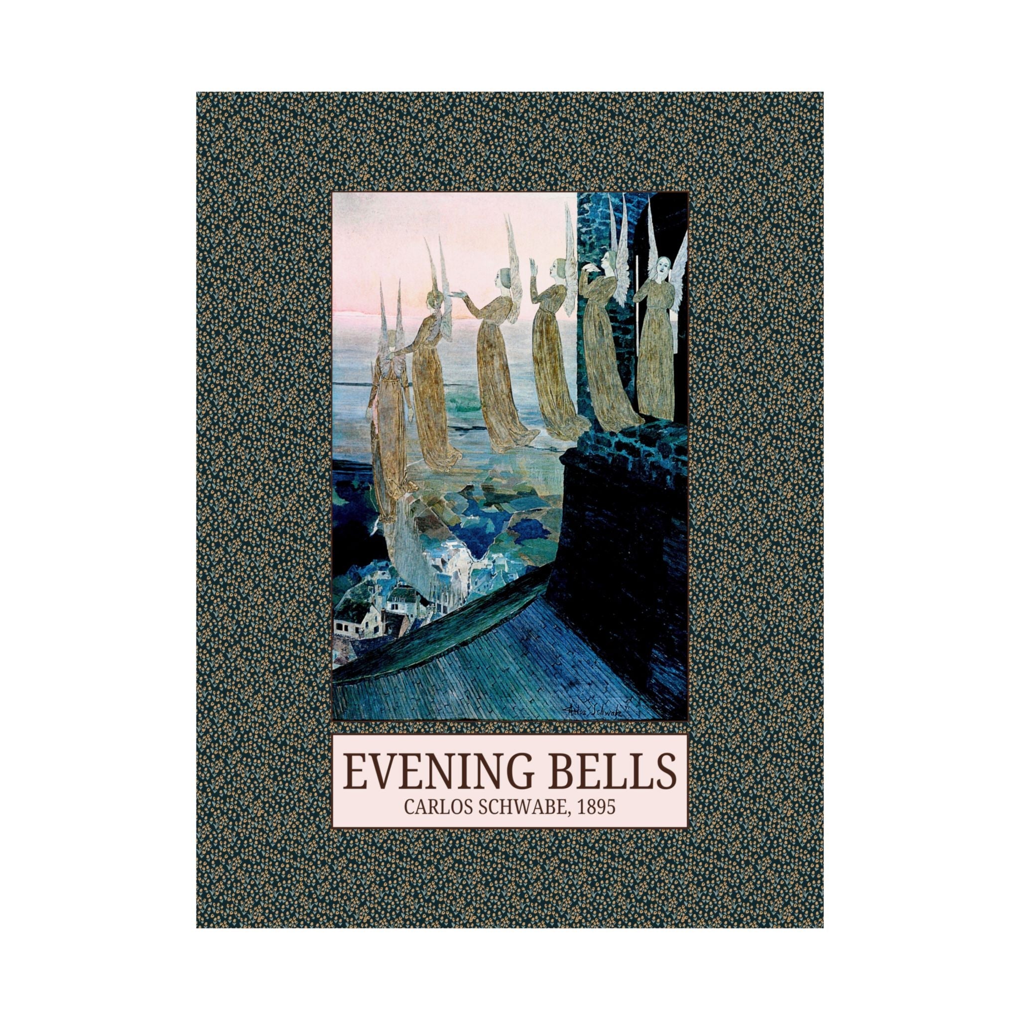 Evening Bells by Carlos Schwabe: Famous Painting from 19th Century, Colorful Art History Lover Print, Symbolism Art Movement Late 1800s - Opal and June