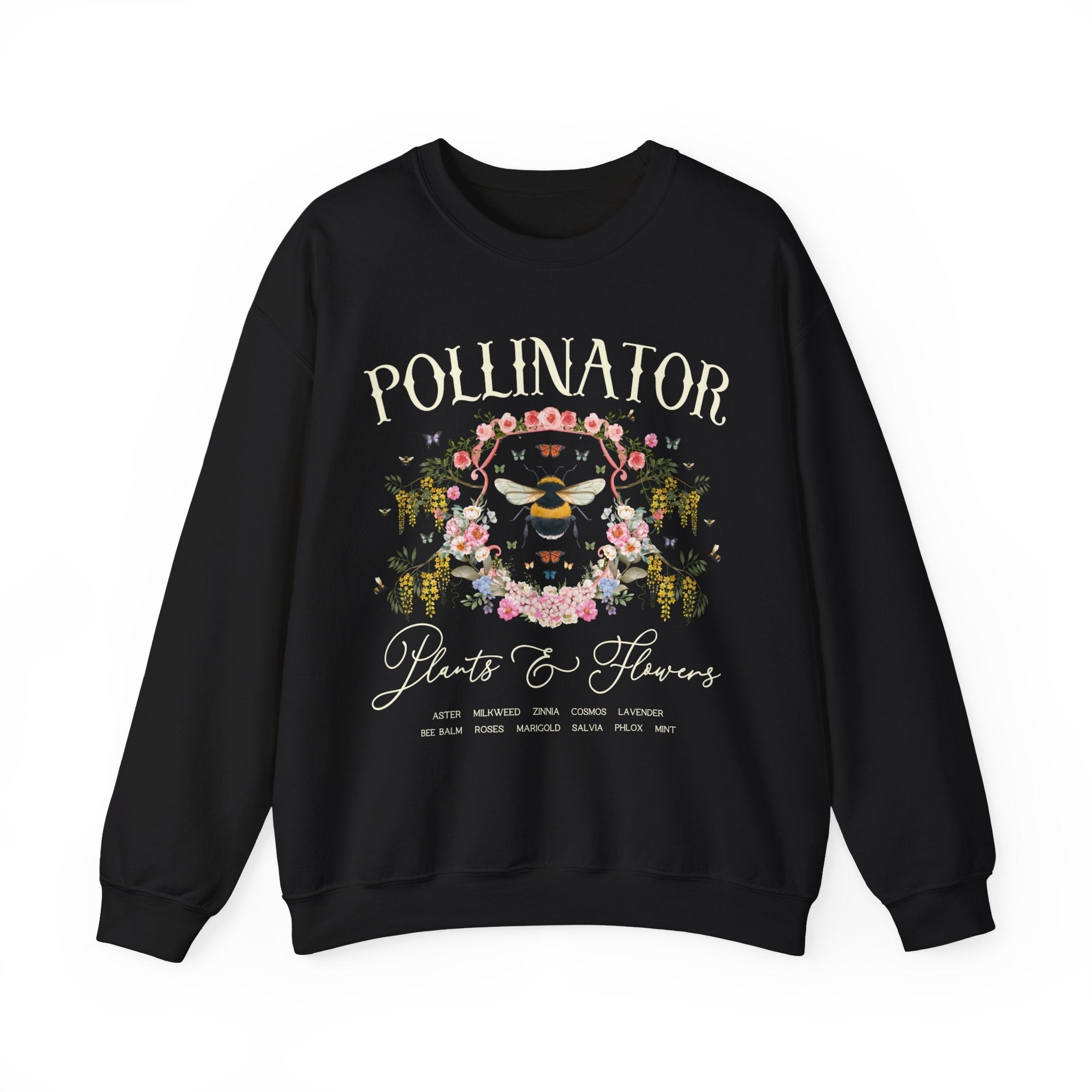 Fairycore Pollinator Sweatshirt for Friend or Mom Who Loves Gardening: Boho Cottagecore Shirt for Cut Flower Farmer, Cozy 90s Aesthetic - Opal and June