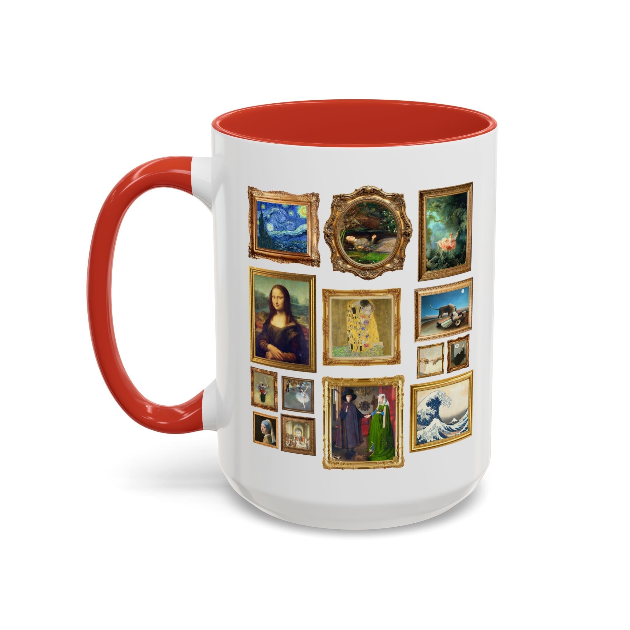 Famous Paintings Art History Coffee Mug, Museum Lover Present, Mona Lisa by da Vinci, The Swing Fragonard, Starry Night Van Gogh, Van Eyck - Opal and June