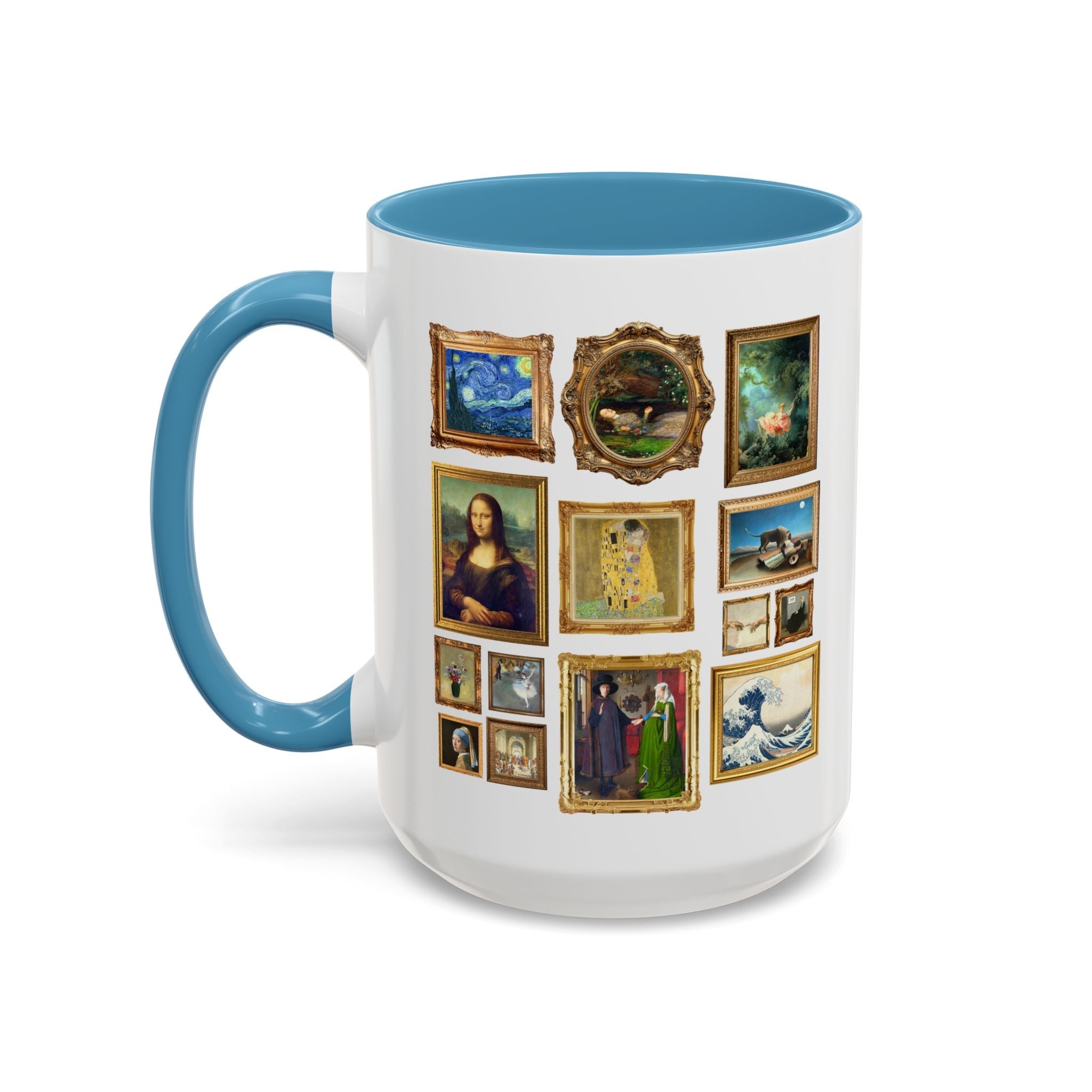 Famous Paintings Art History Coffee Mug, Museum Lover Present, Mona Lisa by da Vinci, The Swing Fragonard, Starry Night Van Gogh, Van Eyck - Opal and June