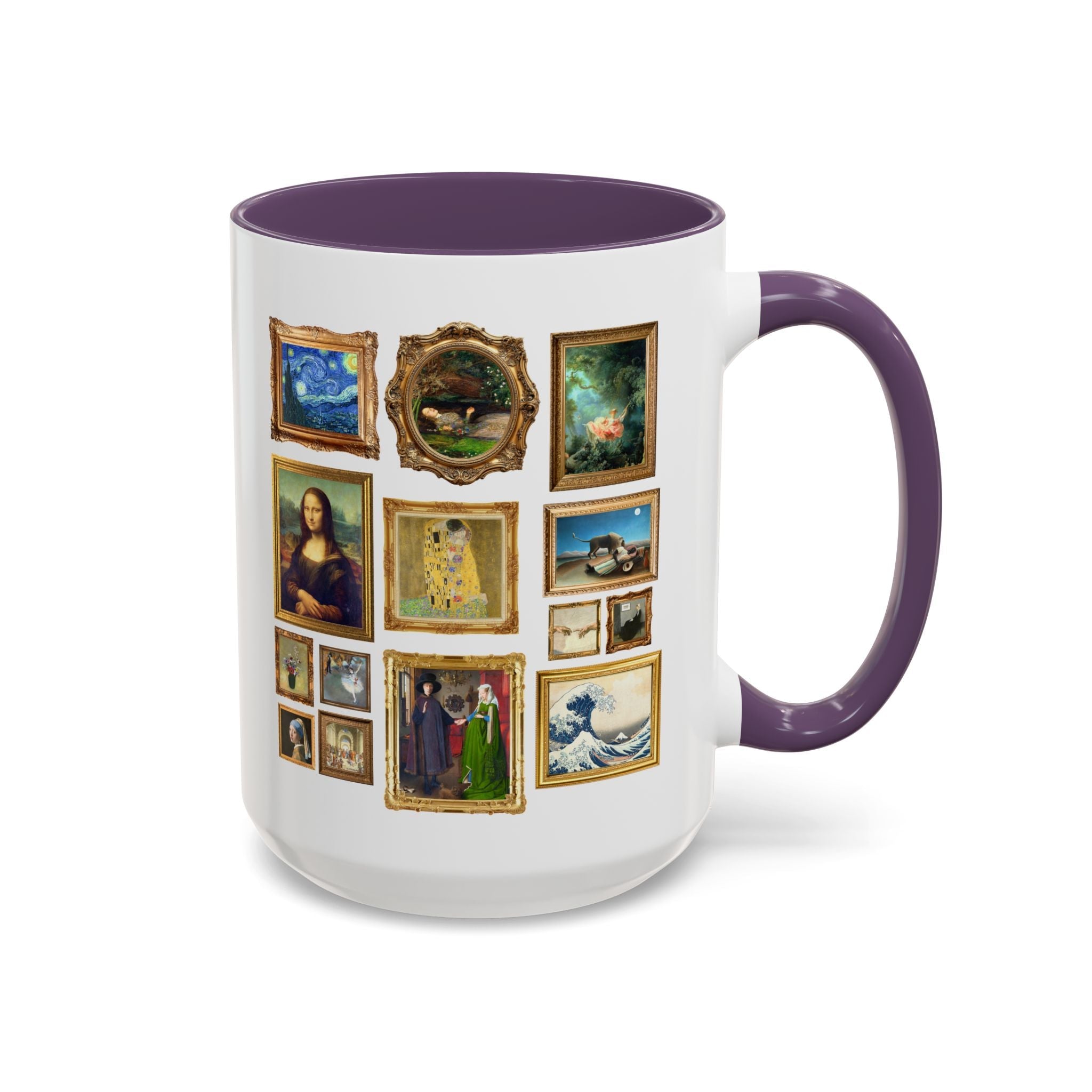Famous Paintings Art History Coffee Mug, Museum Lover Present, Mona Lisa by da Vinci, The Swing Fragonard, Starry Night Van Gogh, Van Eyck - Opal and June