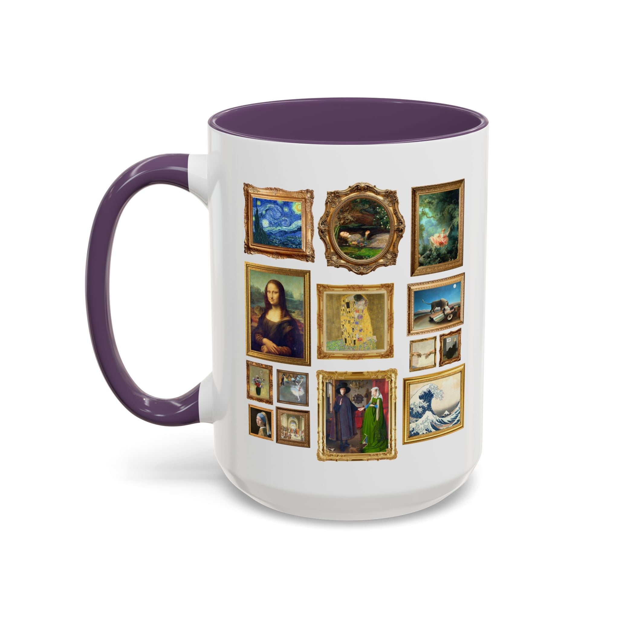 Famous Paintings Art History Coffee Mug, Museum Lover Present, Mona Lisa by da Vinci, The Swing Fragonard, Starry Night Van Gogh, Van Eyck - Opal and June