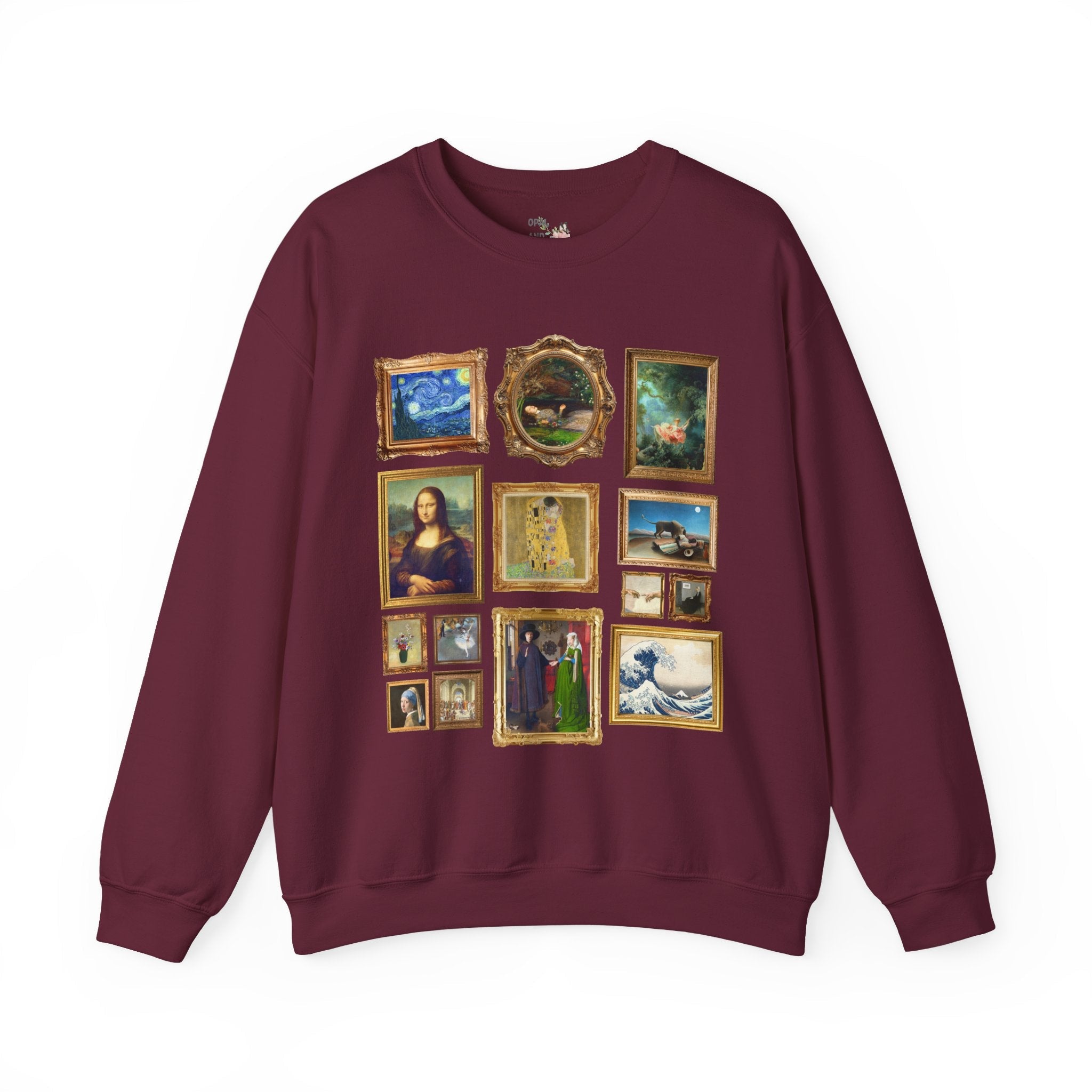 Famous Paintings Art History Sweatshirt, Museum Lover Crewneck, Mona Lisa by da Vinci, The Swing Fragonard, Starry Night Van Gogh, Van Eyck - Opal and June