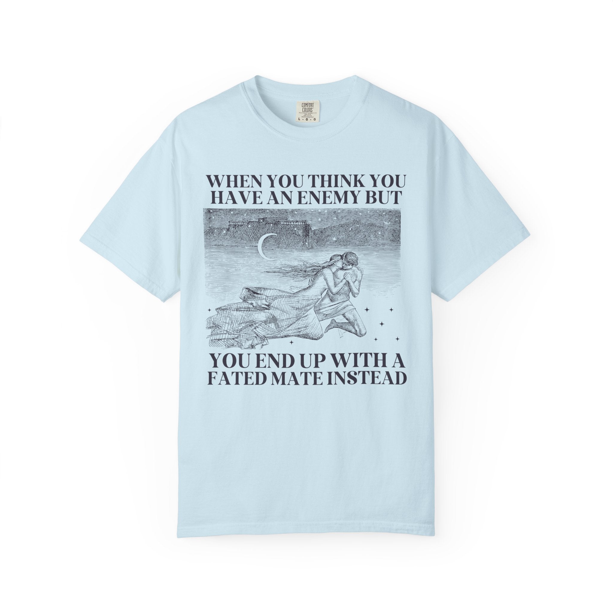 Fantasy Romance Bookworm T-Shirt with Vintage Aesthetic, Silly Bookish Shirt for Reader Who Loves Romantasy Novels, Fated Mate Romance Trope - Opal and June