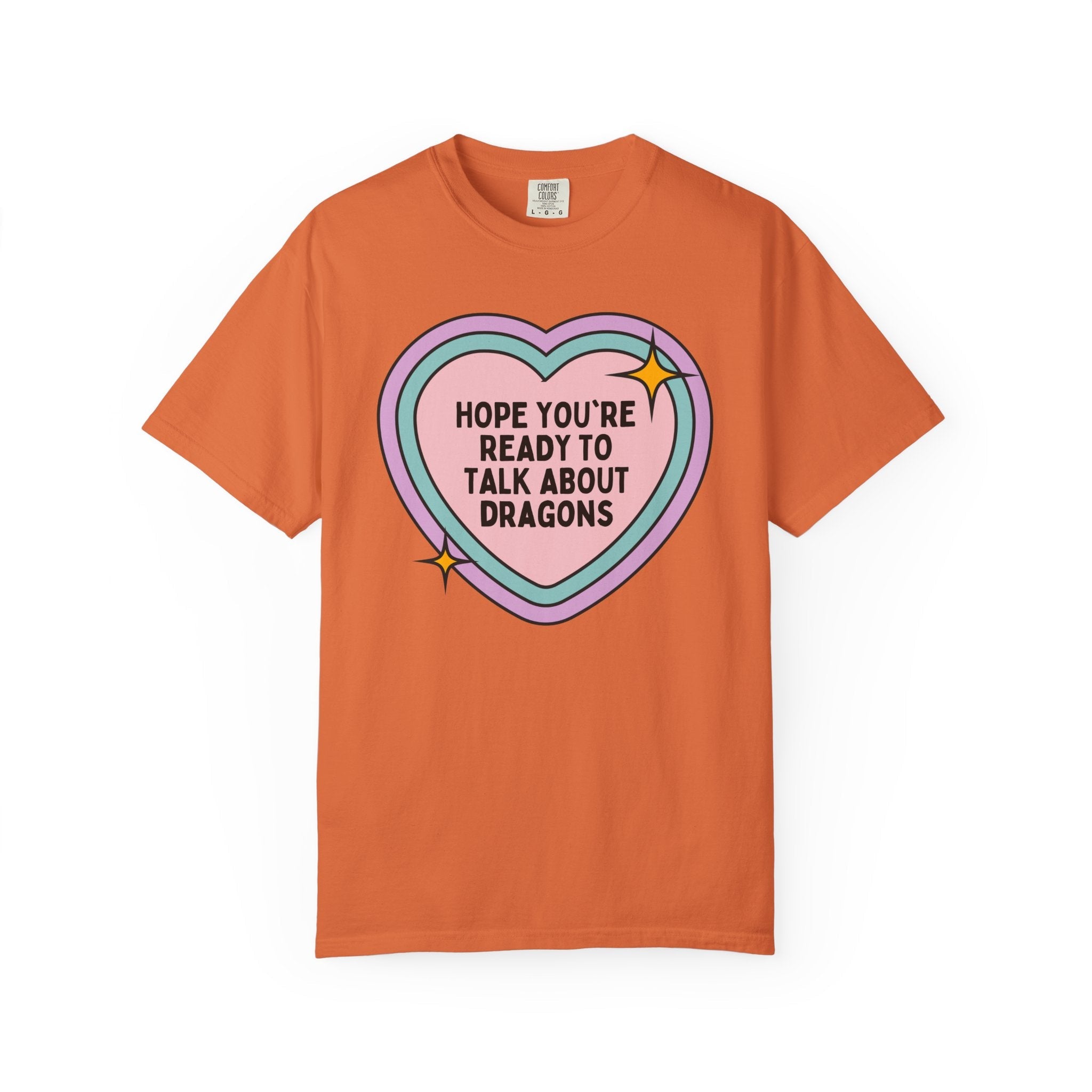 Fantasy Romance or Romantasy Reader T-Shirt with Heart: Cute Dragon Lover T-Shirt for Bookworm Who Loves Fantasy Novels, Present for Reader - Opal and June