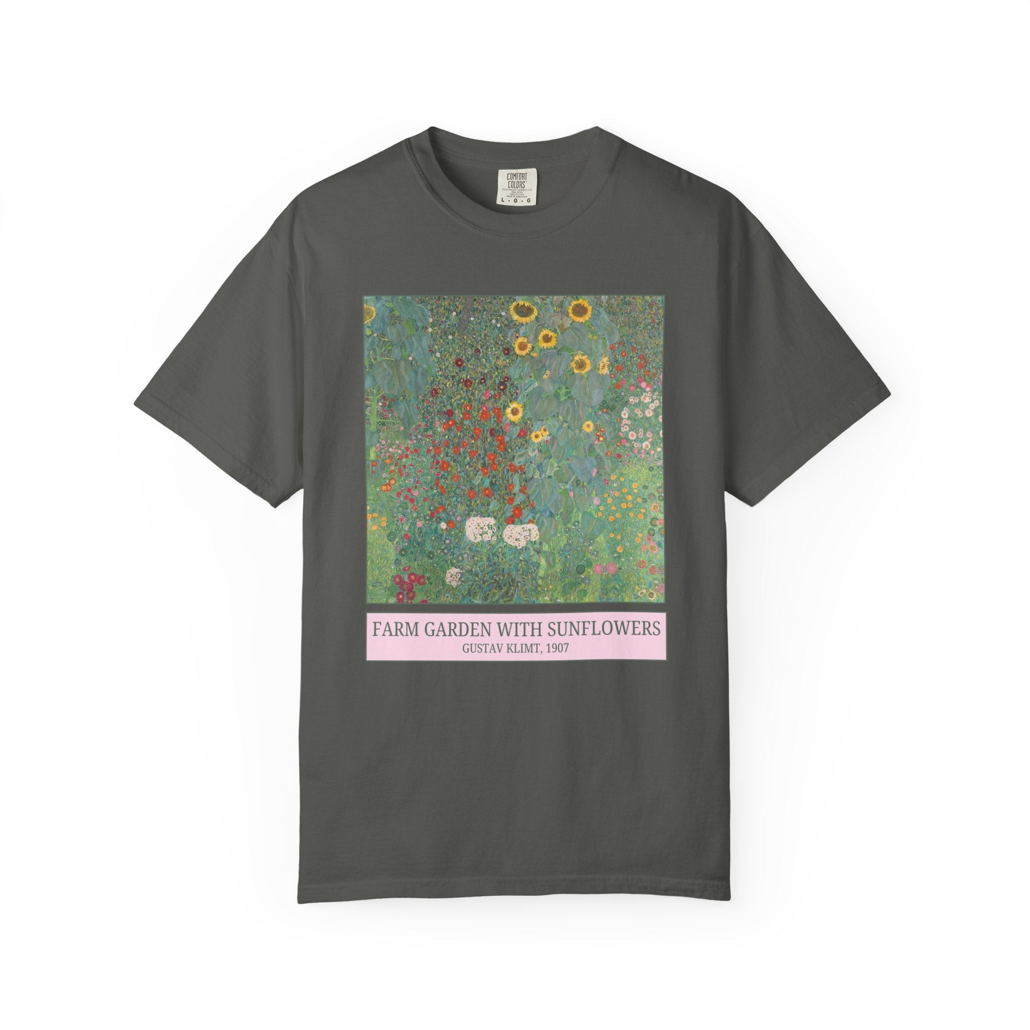 Farm Garden with Sunflowers by Gustav Klimt, Colorful Art History Lover Tee Shirt, Famous Painting, Humanities Major, Art Historian Gift - Opal and June