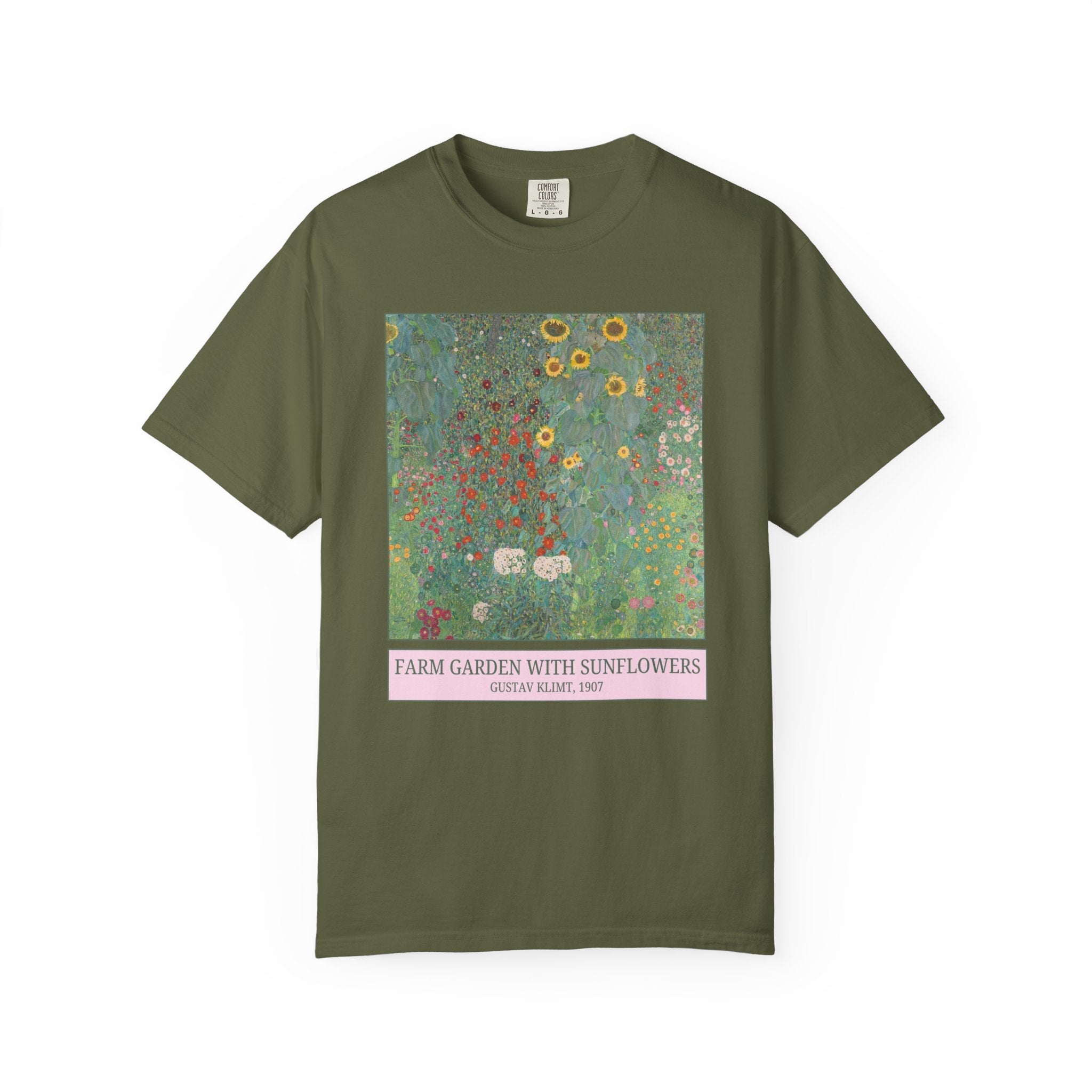Farm Garden with Sunflowers by Gustav Klimt, Colorful Art History Lover Tee Shirt, Famous Painting, Humanities Major, Art Historian Gift - Opal and June