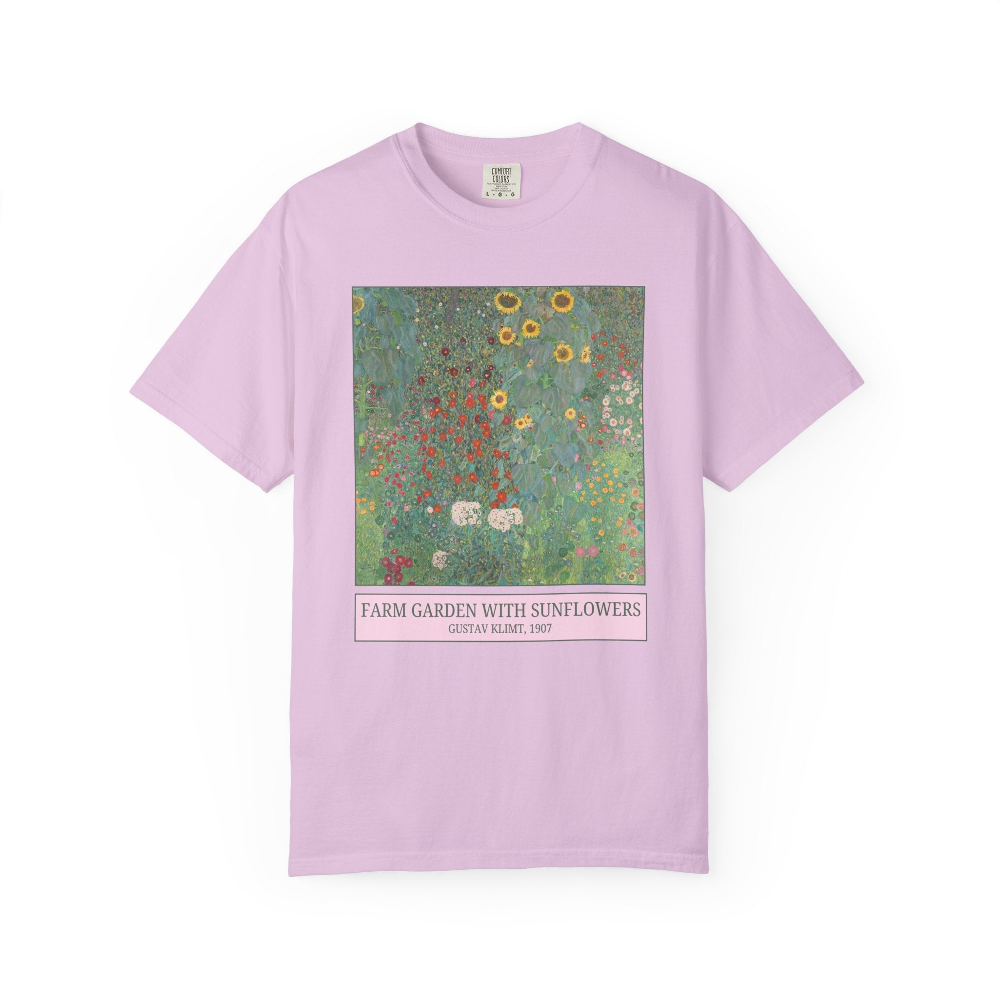 Farm Garden with Sunflowers by Gustav Klimt, Colorful Art History Lover Tee Shirt, Famous Painting, Humanities Major, Art Historian Gift - Opal and June